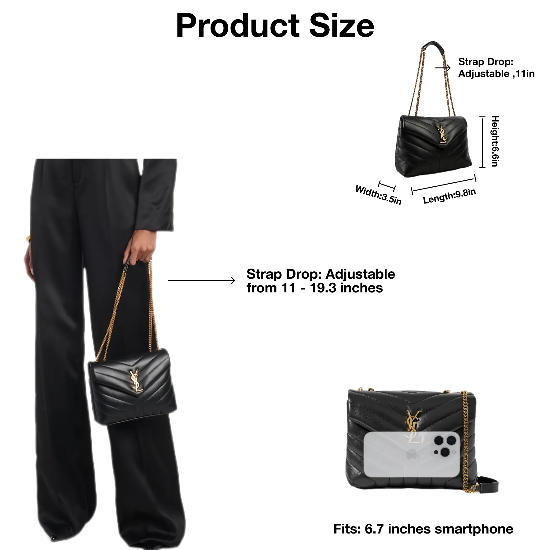 SAINT LAURENT Loulou Small Quilted Leather Shoulder Bag Black - Bag