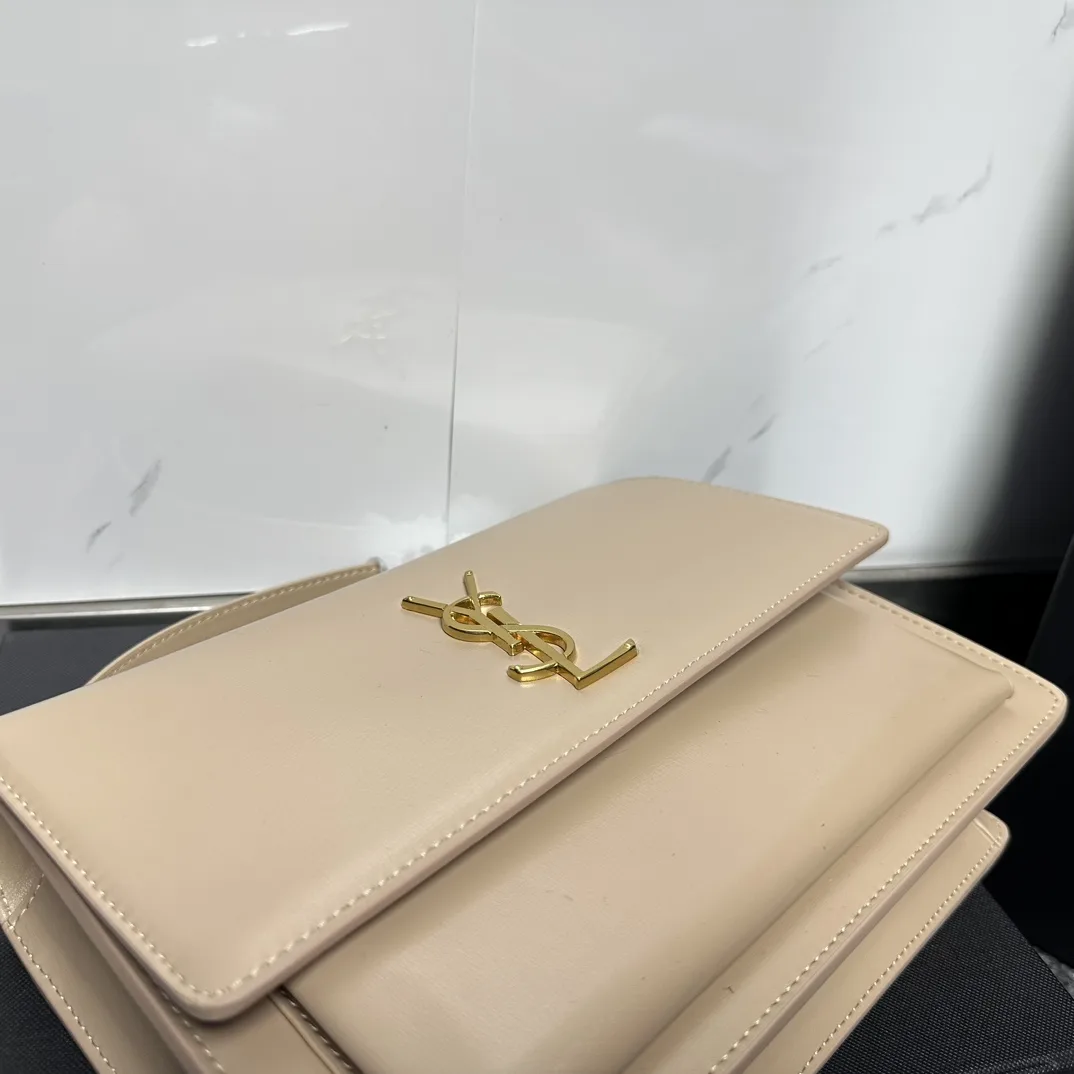 Saint Laurent YSL Sunset medium leather cross-body bag Dark Beige - Bag