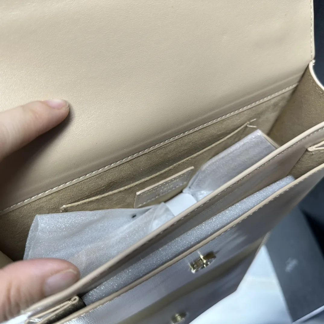Saint Laurent YSL Sunset medium leather cross-body bag Dark Beige - Bag