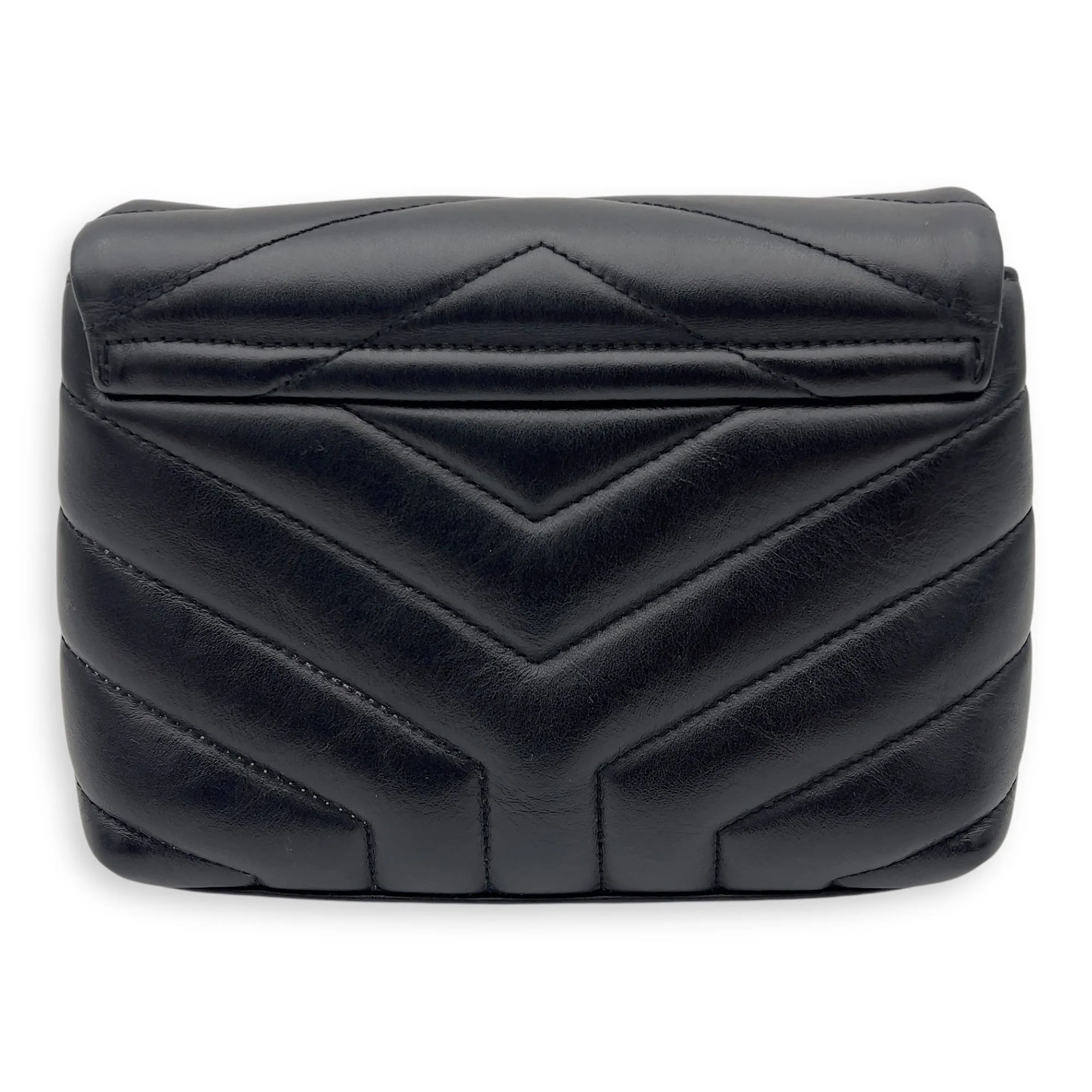 Loulou Shoulder Bag Black in Calfskin, Acetate hardware