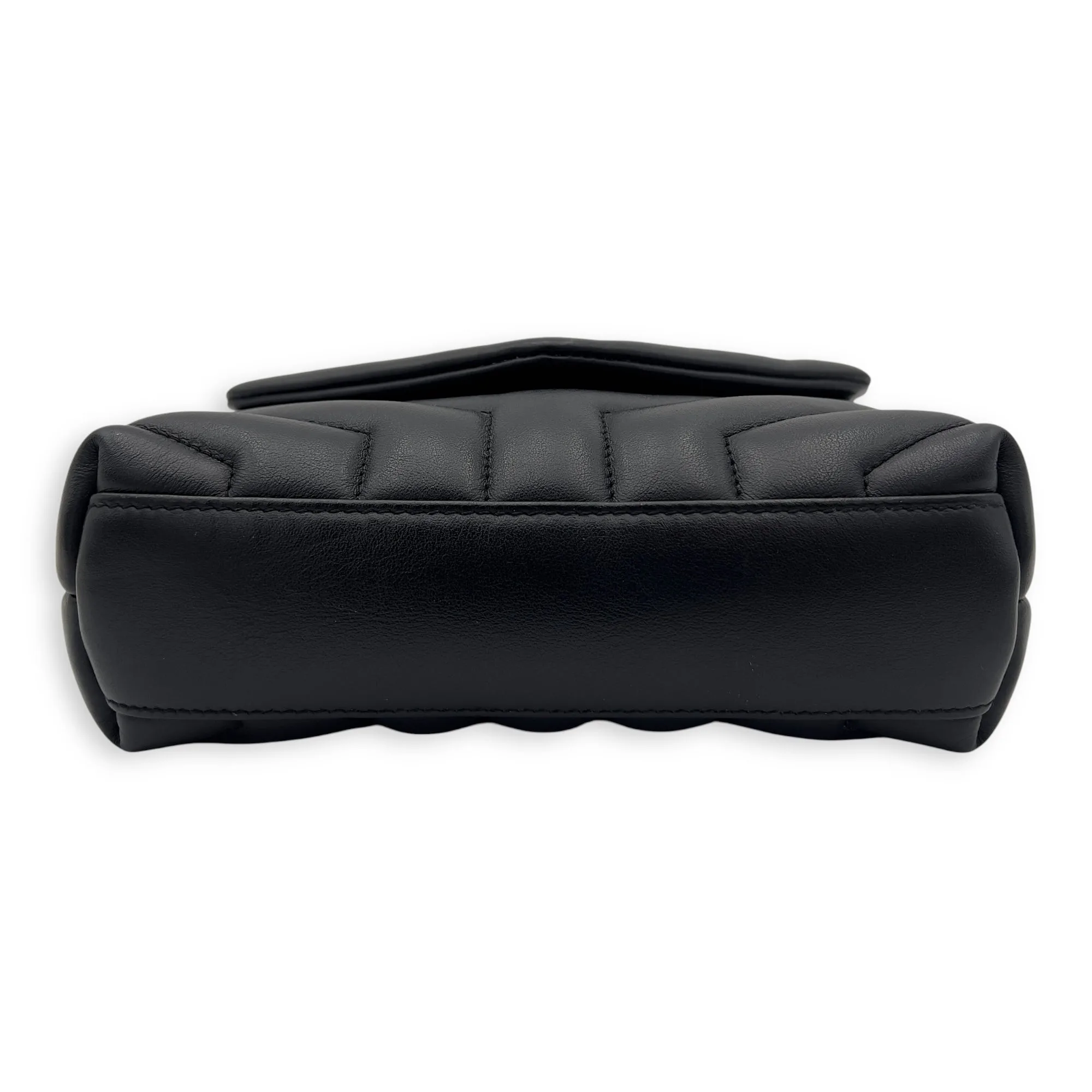 Loulou Shoulder Bag Black in Calfskin, Acetate hardware