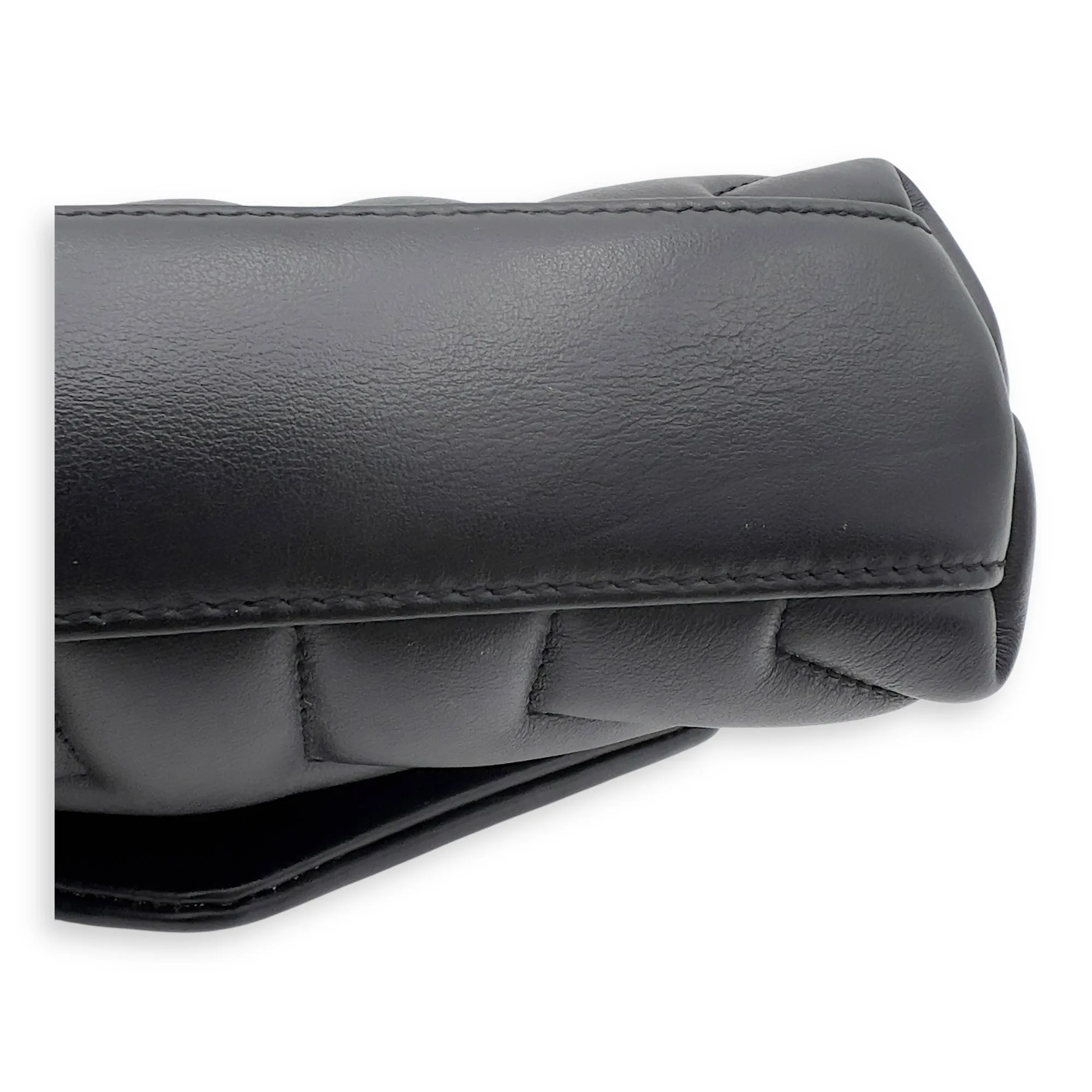 Loulou Shoulder Bag Black in Calfskin, Acetate hardware