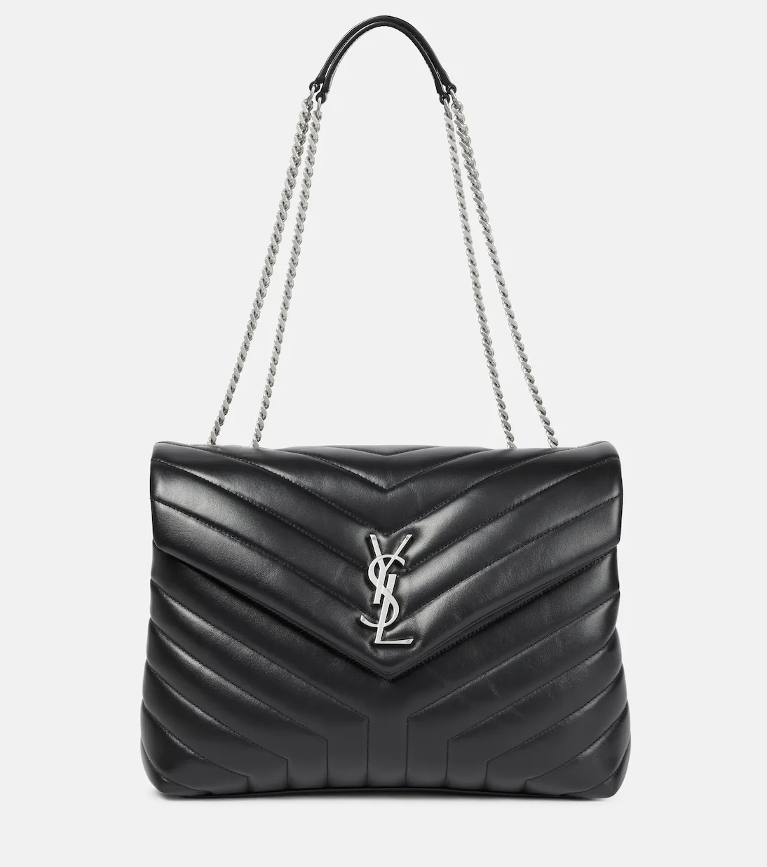 SAINT LAURENT Loulou medium quilted leather shoulder bag black - Bag