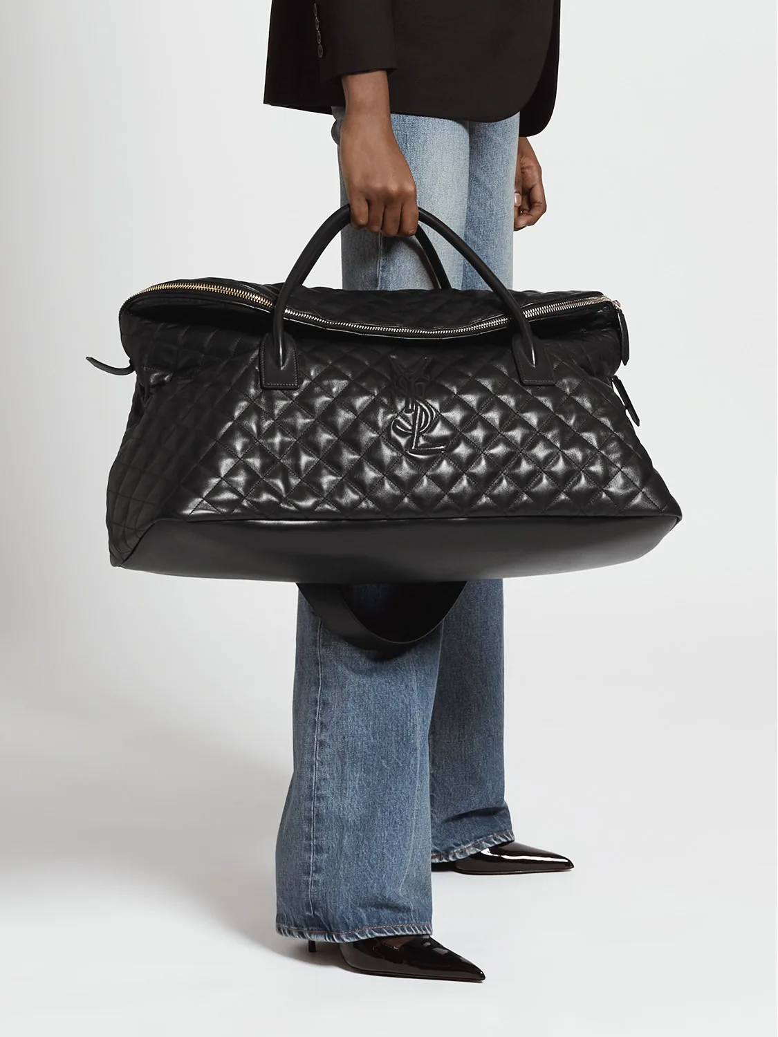SAINT LAURENT YSL Es Giant Leather Travel Bag