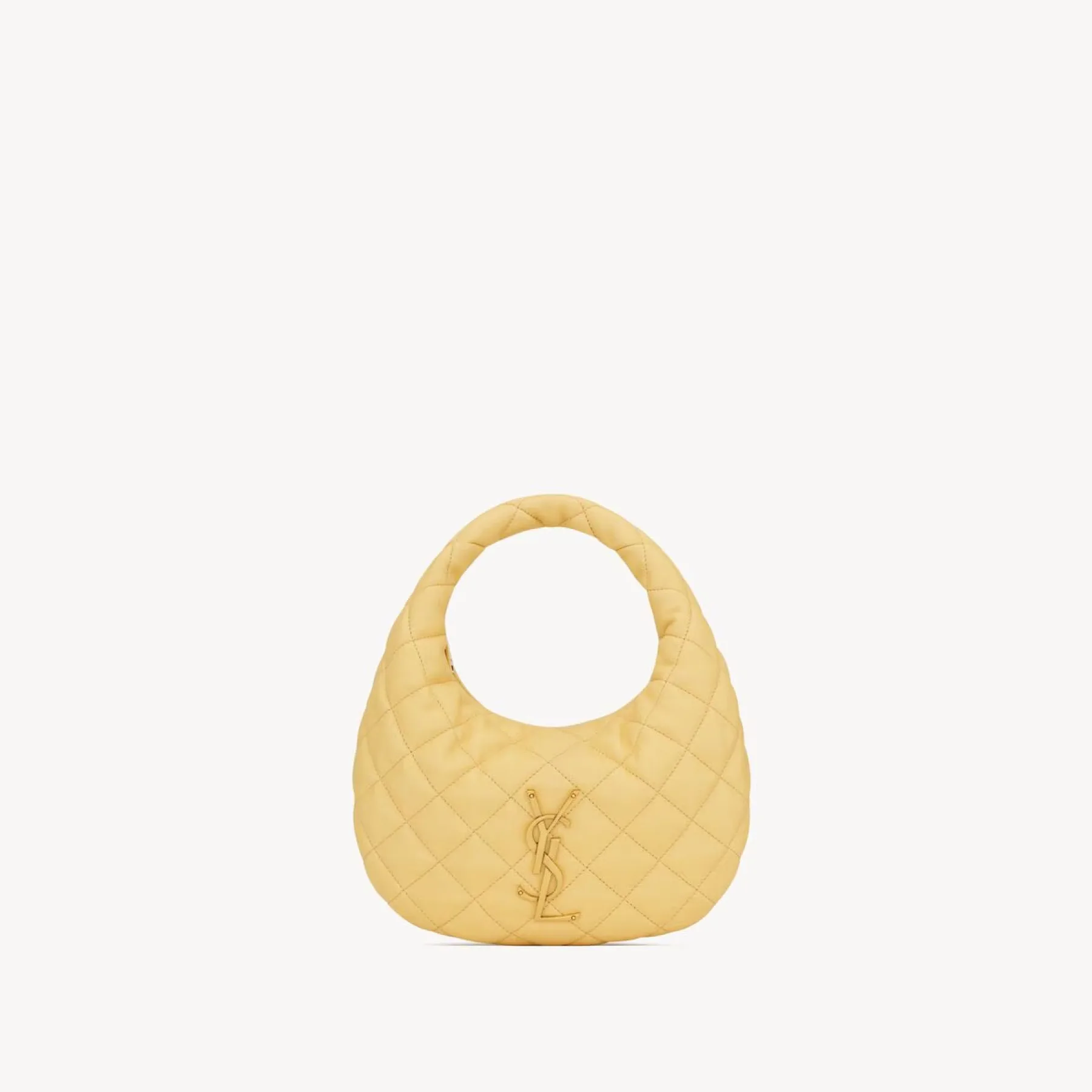 [TOP]Saint Laurent YSL IICARINO in quilted suede Hobo Bag - SOFT LEMON