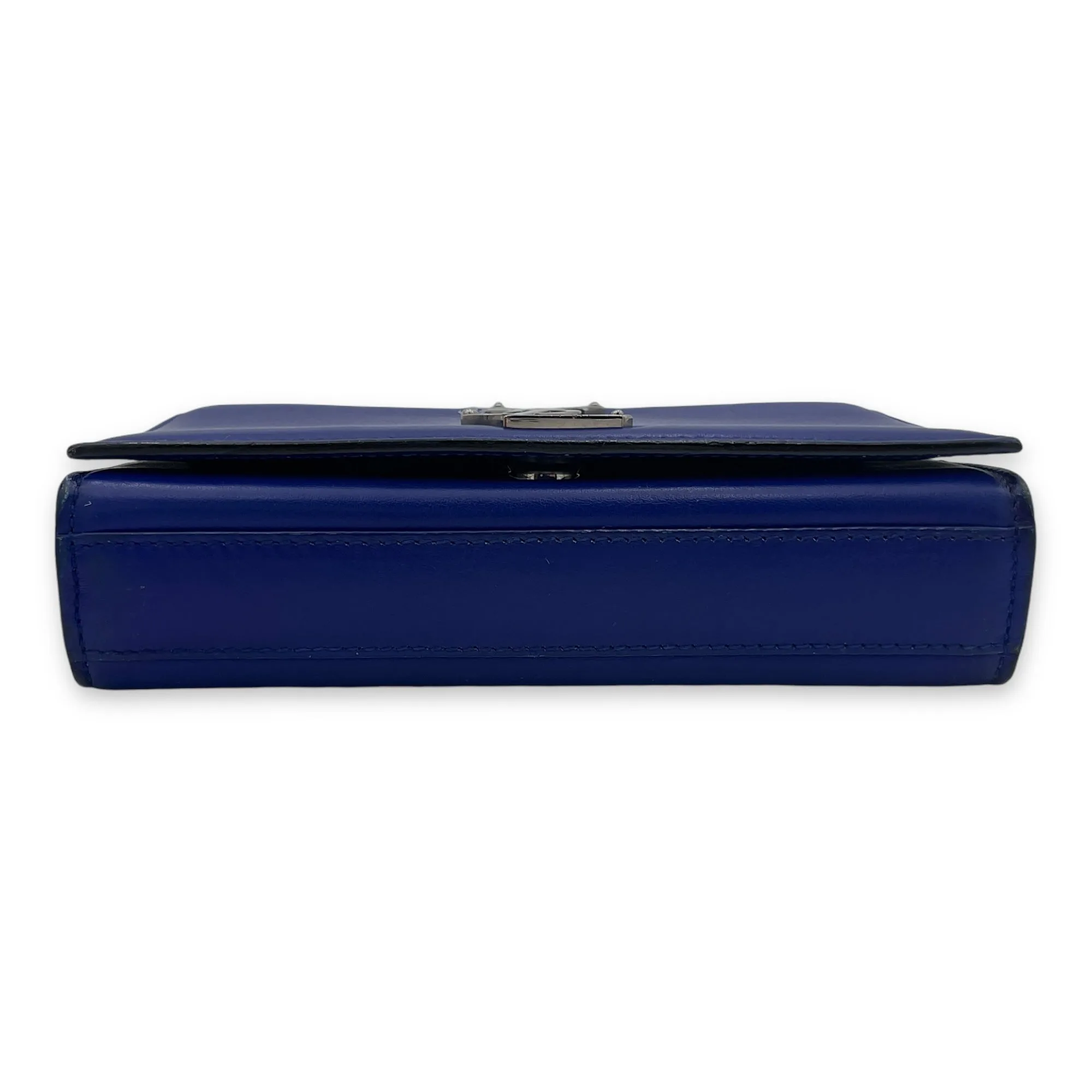 Kate Crossbody Bag Blue in Calfskin, Silver hardware
