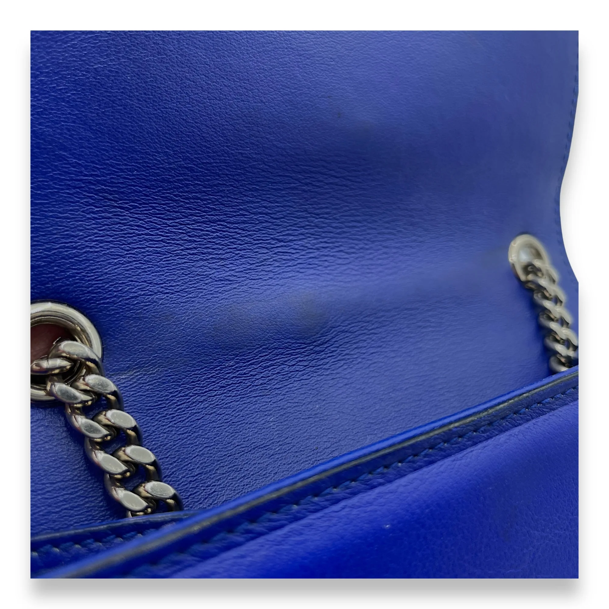Kate Crossbody Bag Blue in Calfskin, Silver hardware