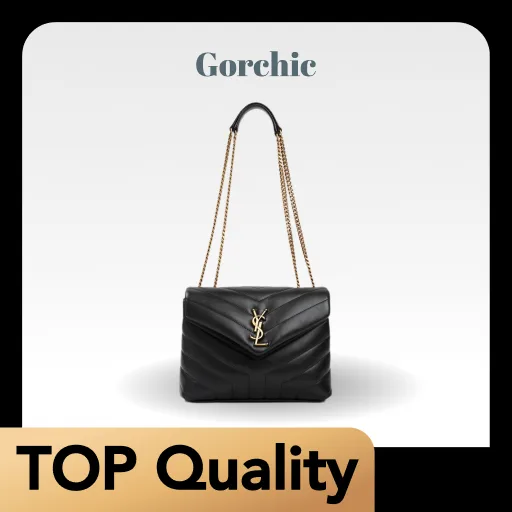 [TOP] SAINT LAURENT Loulou medium quilted leather shoulder bag black - Bag