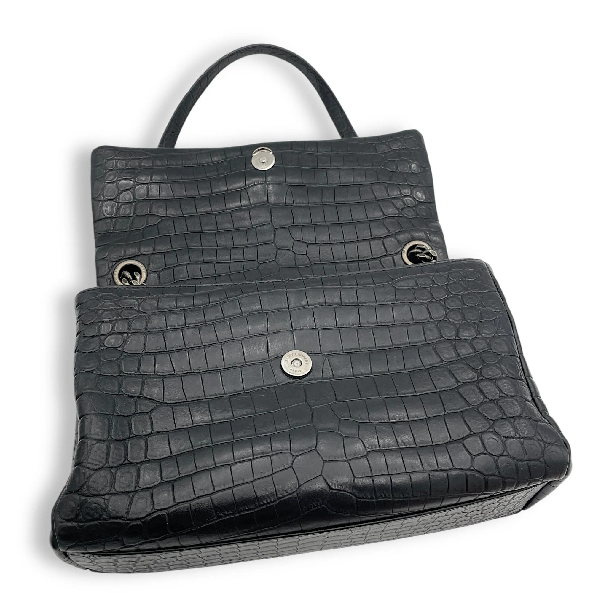 Hollywood Shoulder Bag Black in Calfskin, Silver hardware