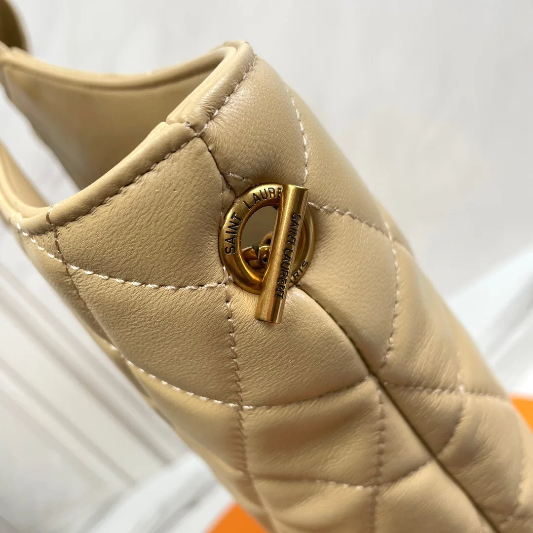 SAINT LAURENT ICARE MAXI SHOPPING BAG IN QUILTED Calfskin APRICOT - Bag