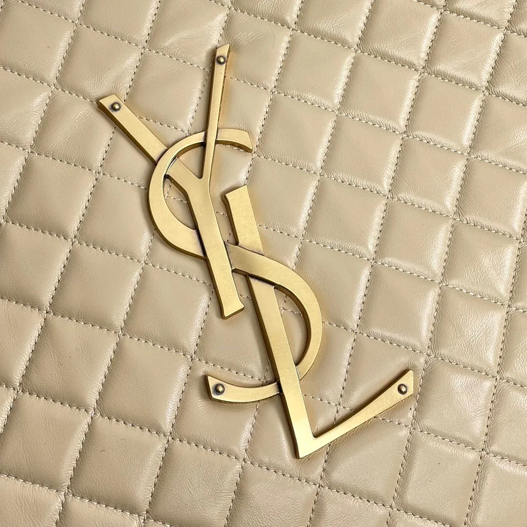SAINT LAURENT ICARE MAXI SHOPPING BAG IN QUILTED Calfskin APRICOT - Bag