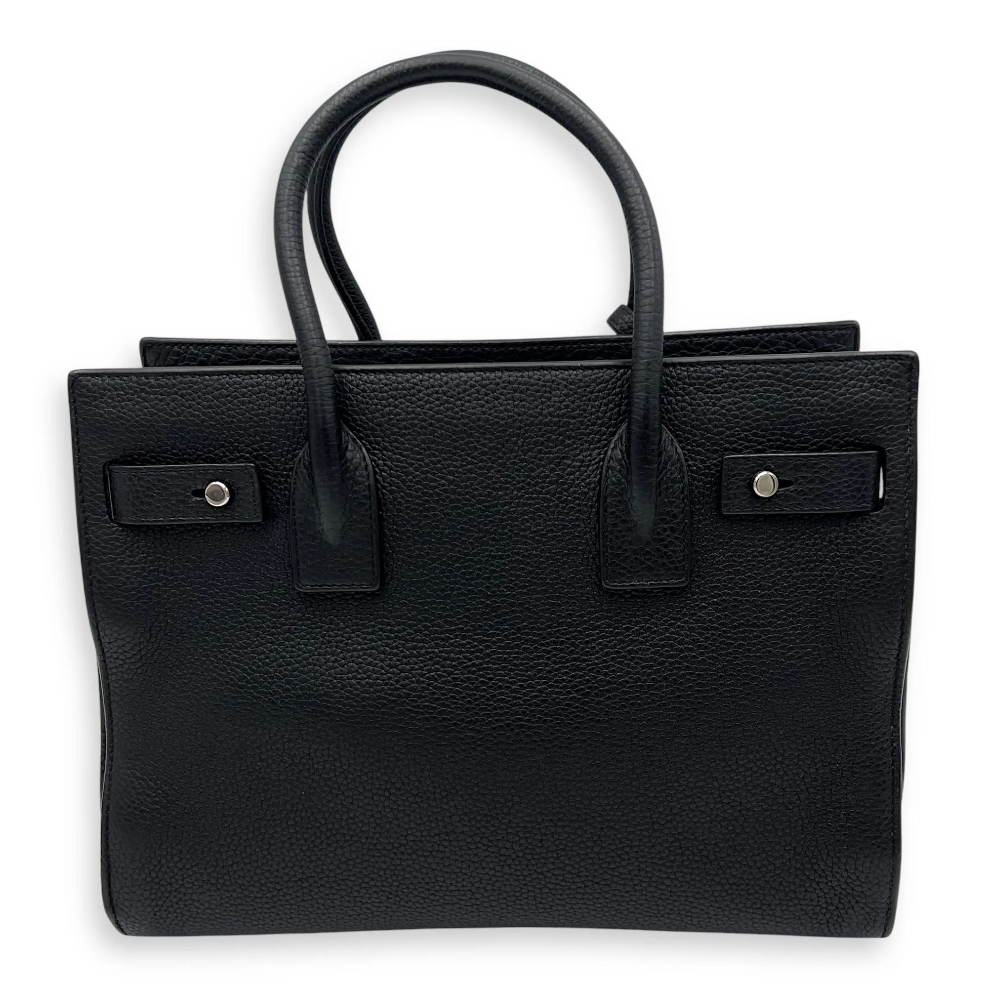 Sac de Jour Top Handle Bag Baby Black in Calfskin, Silver hardware