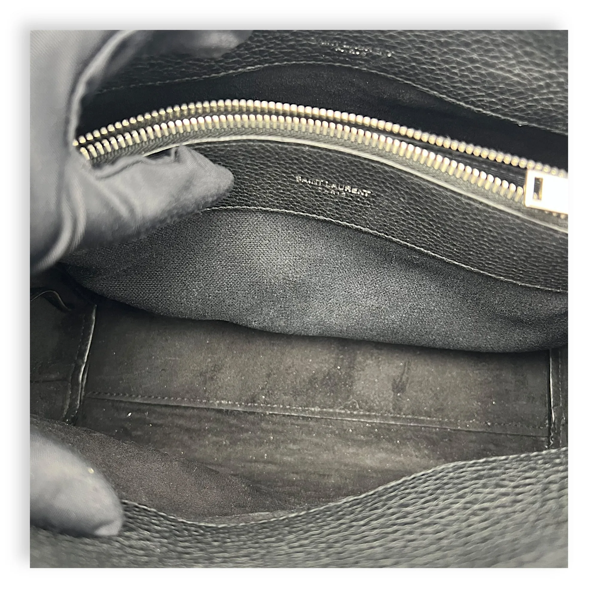 Sac de Jour Top Handle Bag Baby Black in Calfskin, Silver hardware