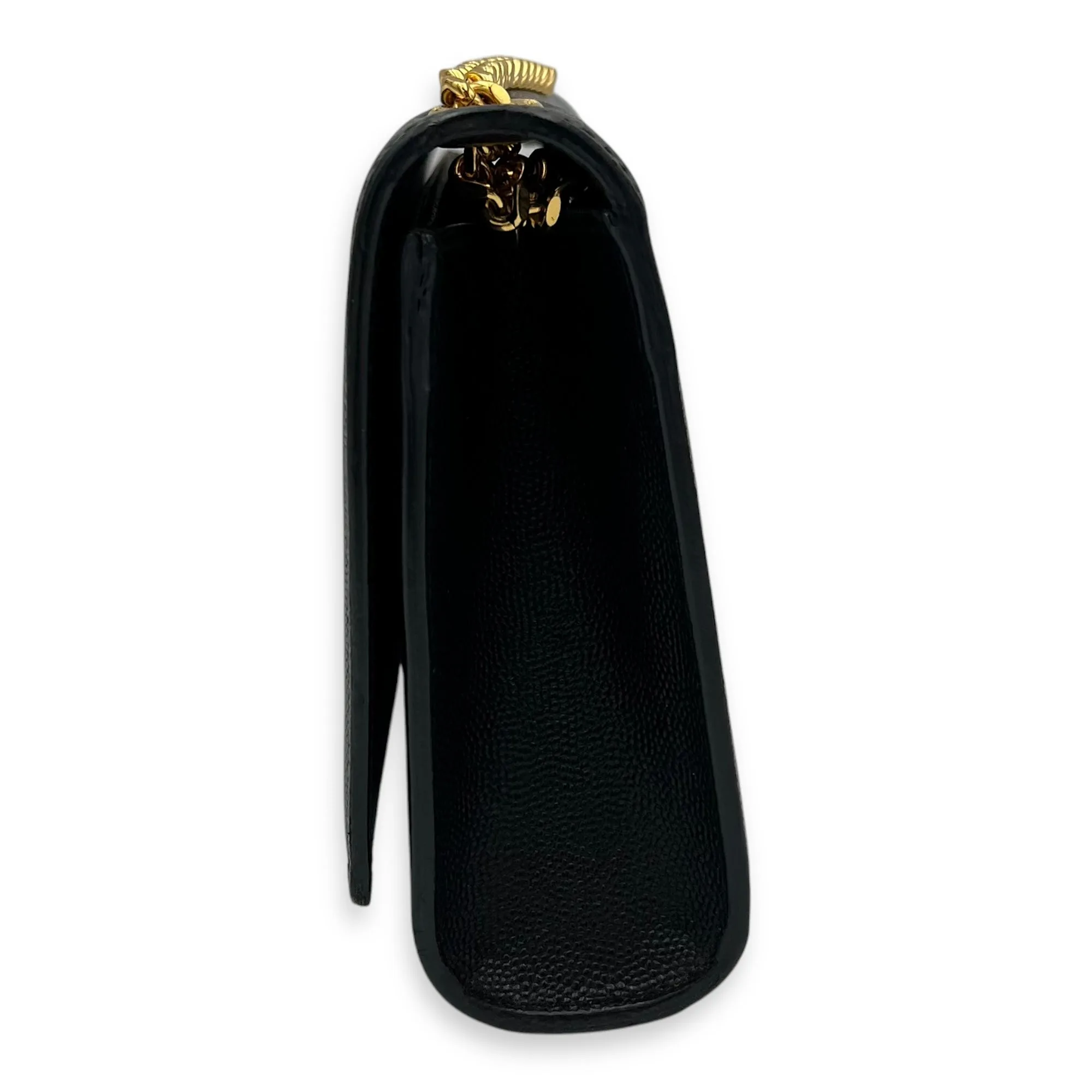 Kate Black Crossbody Bag in Calfskin, Gold hardware