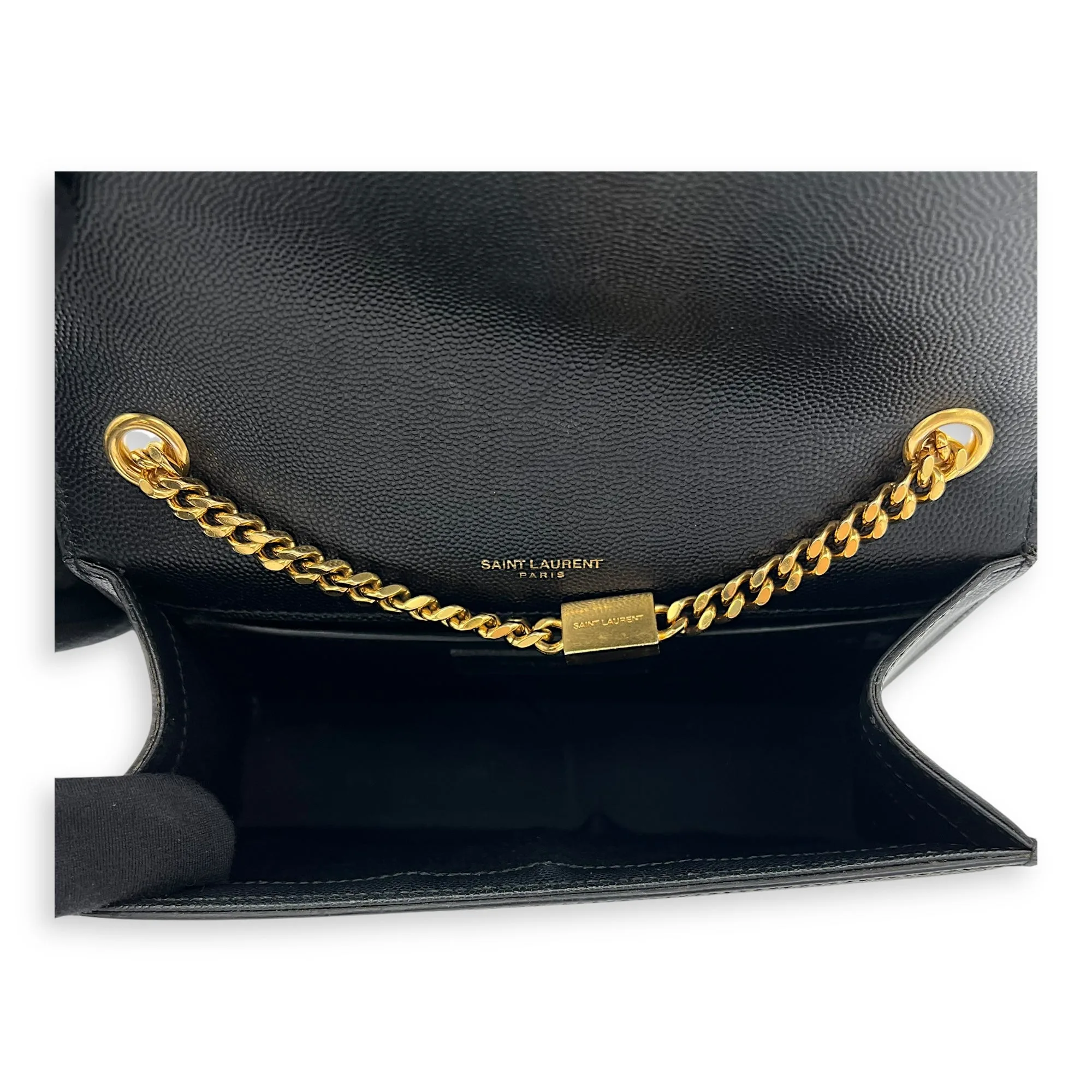 Kate Black Crossbody Bag in Calfskin, Gold hardware