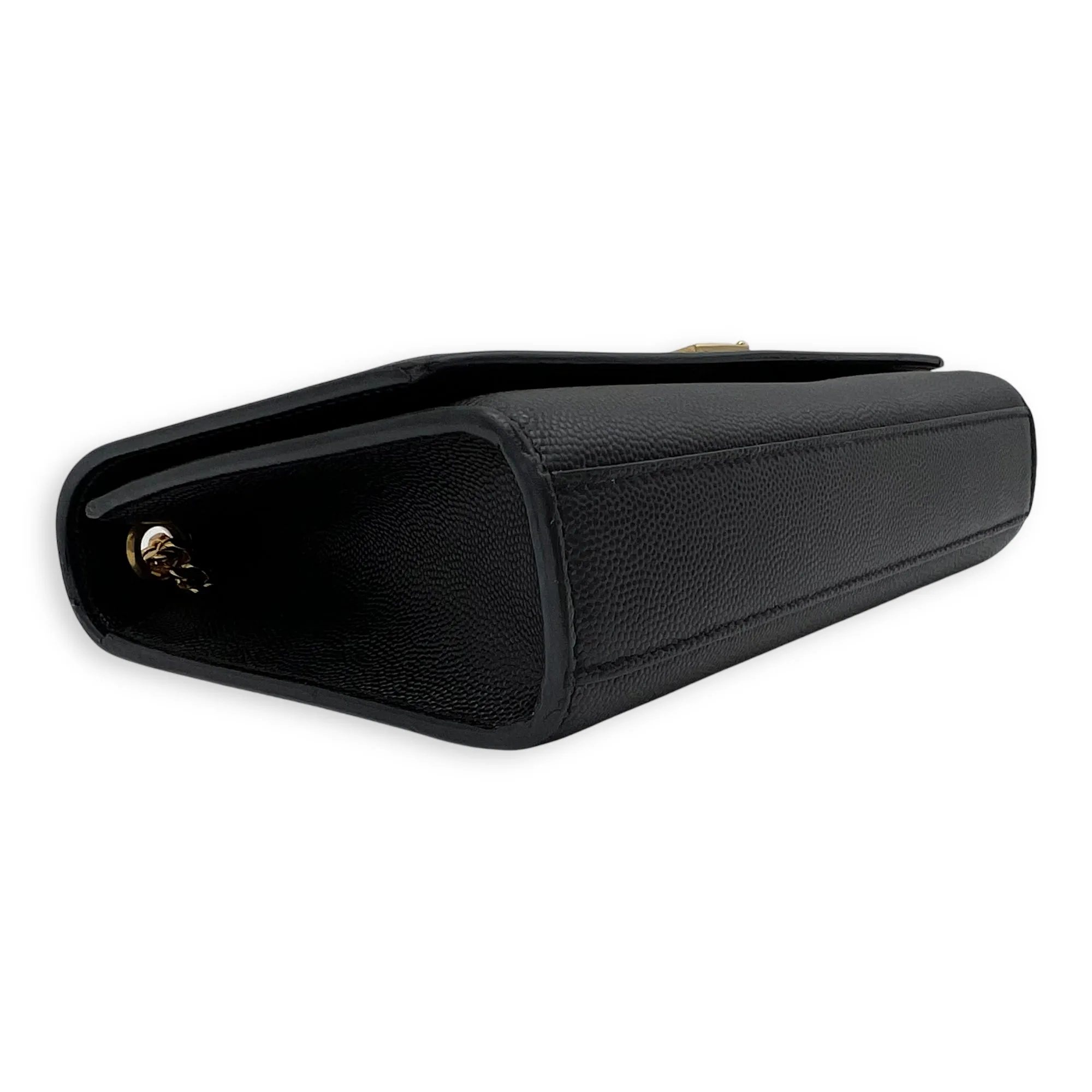 Kate Black Crossbody Bag in Calfskin, Gold hardware