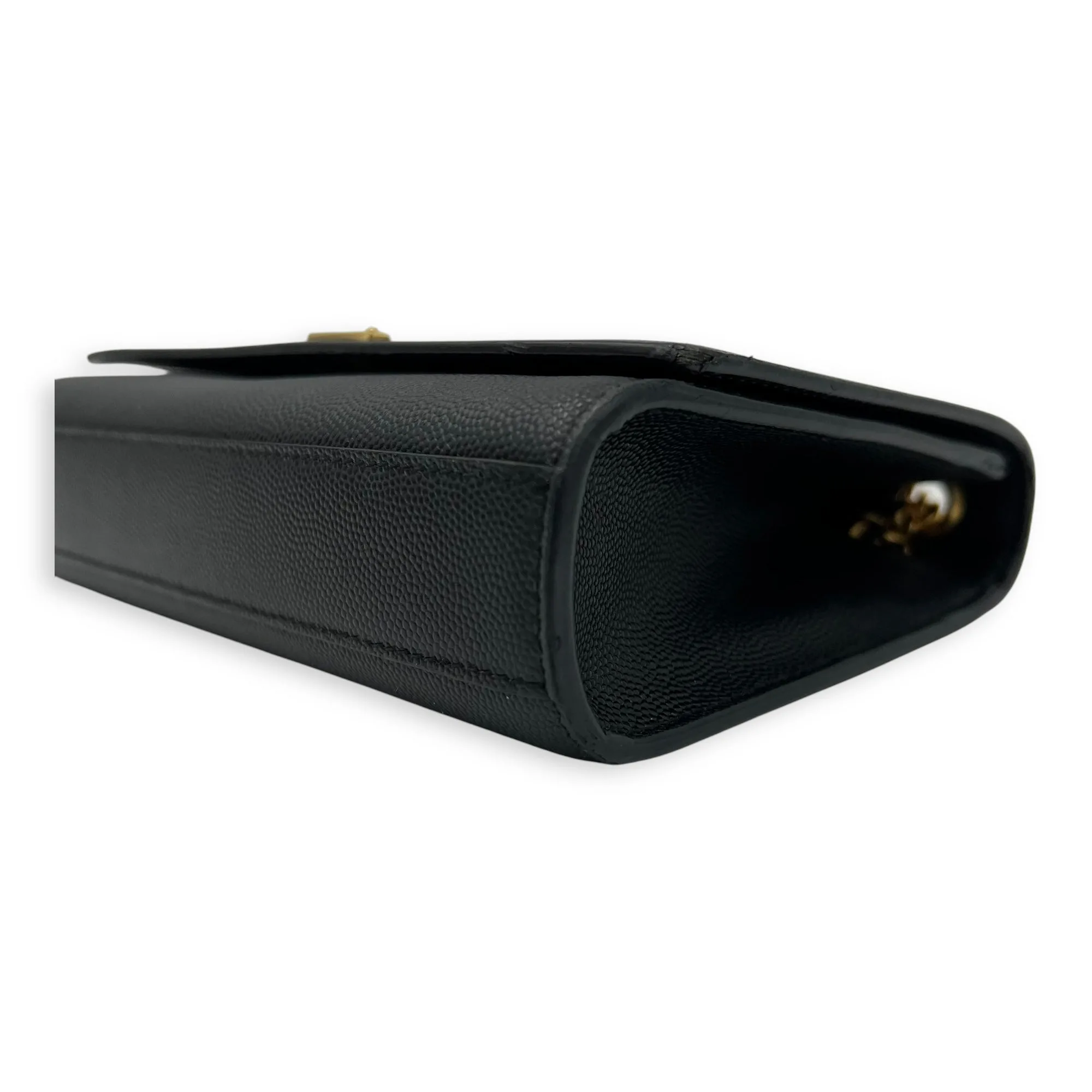 Kate Black Crossbody Bag in Calfskin, Gold hardware