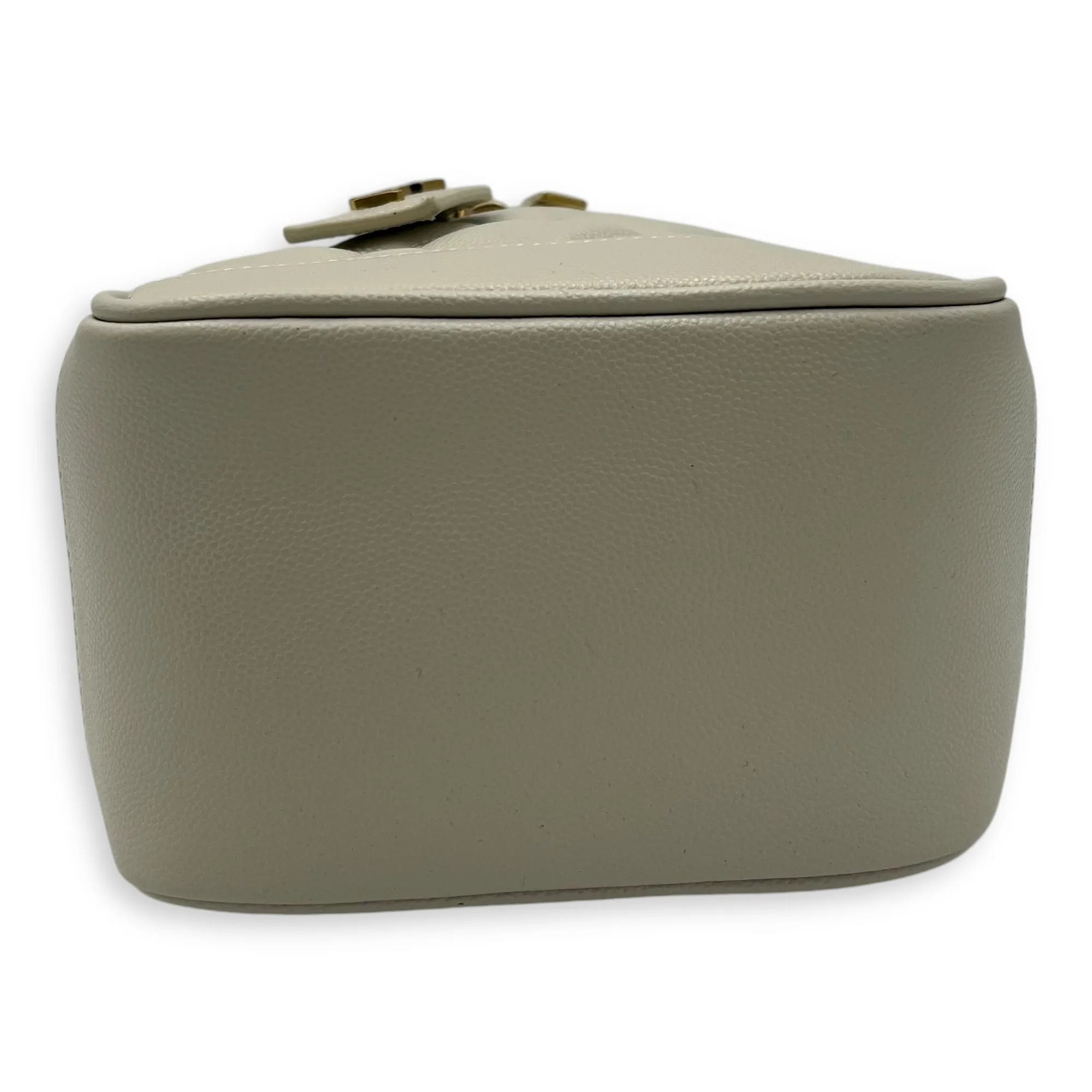 Quilted 80's Vanity Bag White in Calfskin, Gold hardware