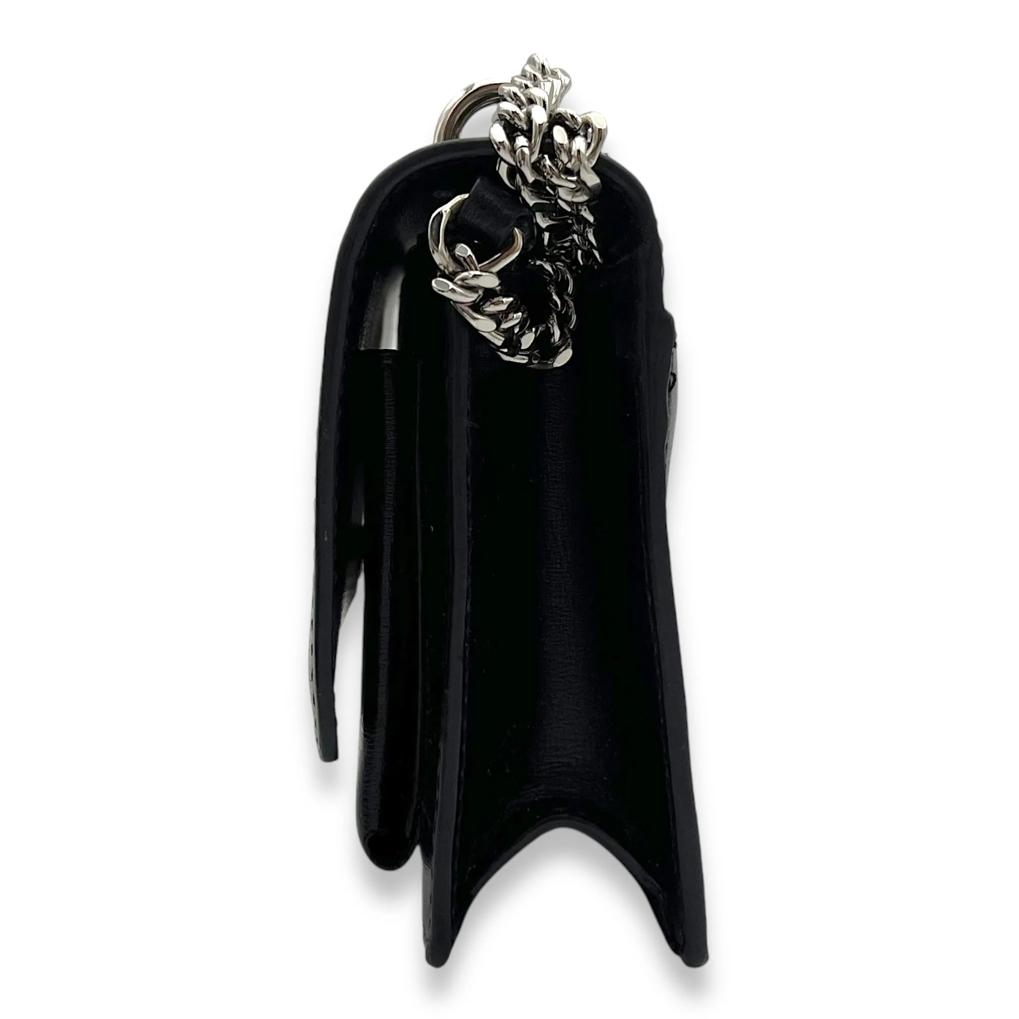 Sunset Crossbody Bag Mini Black in Calfskin, Silver hardware