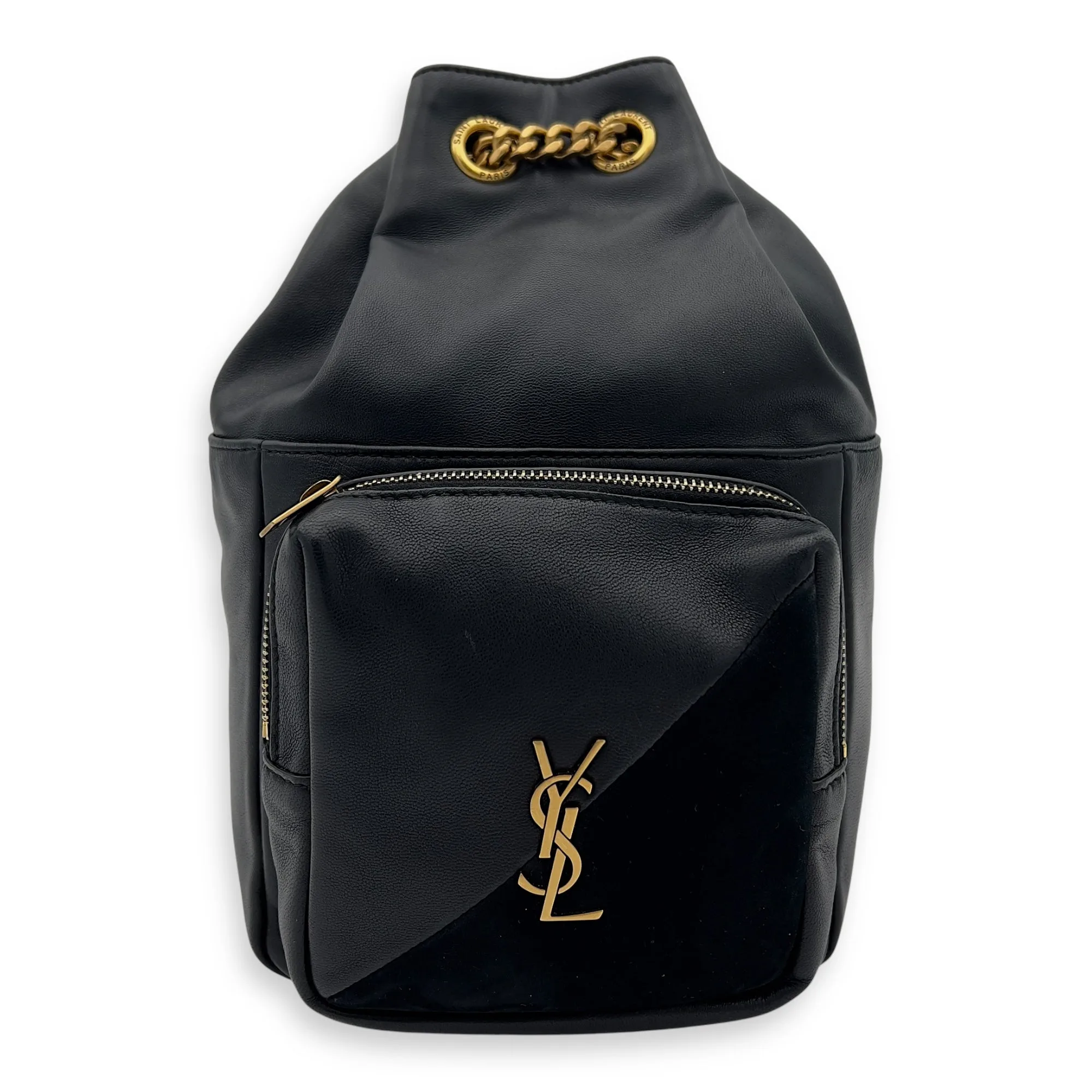 Jamie Black Backpack in Lambskin, Gold hardware