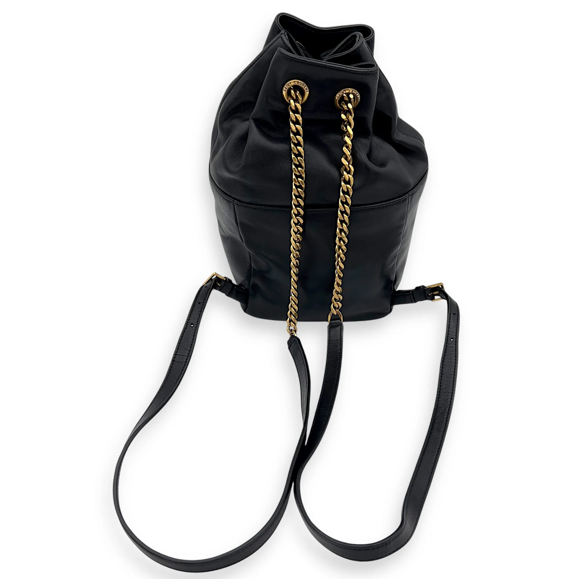 Jamie Black Backpack in Lambskin, Gold hardware