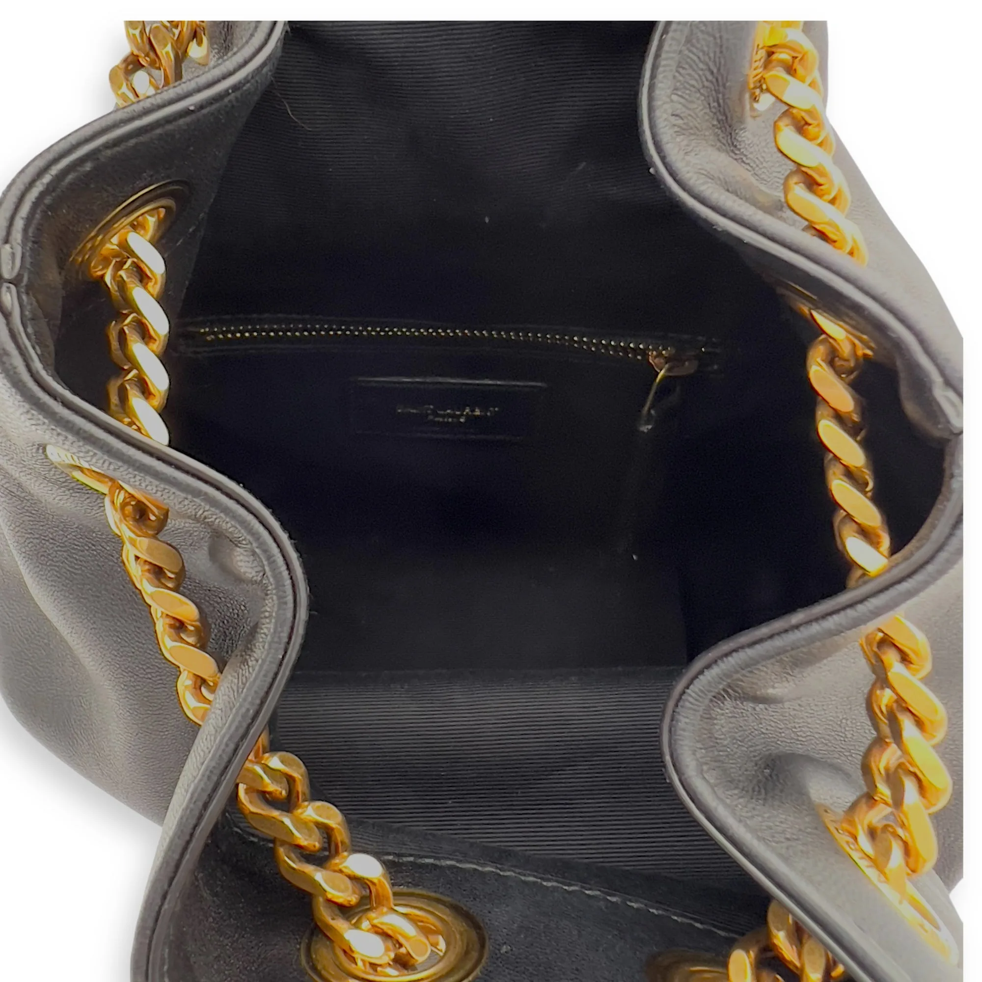 Jamie Black Backpack in Lambskin, Gold hardware