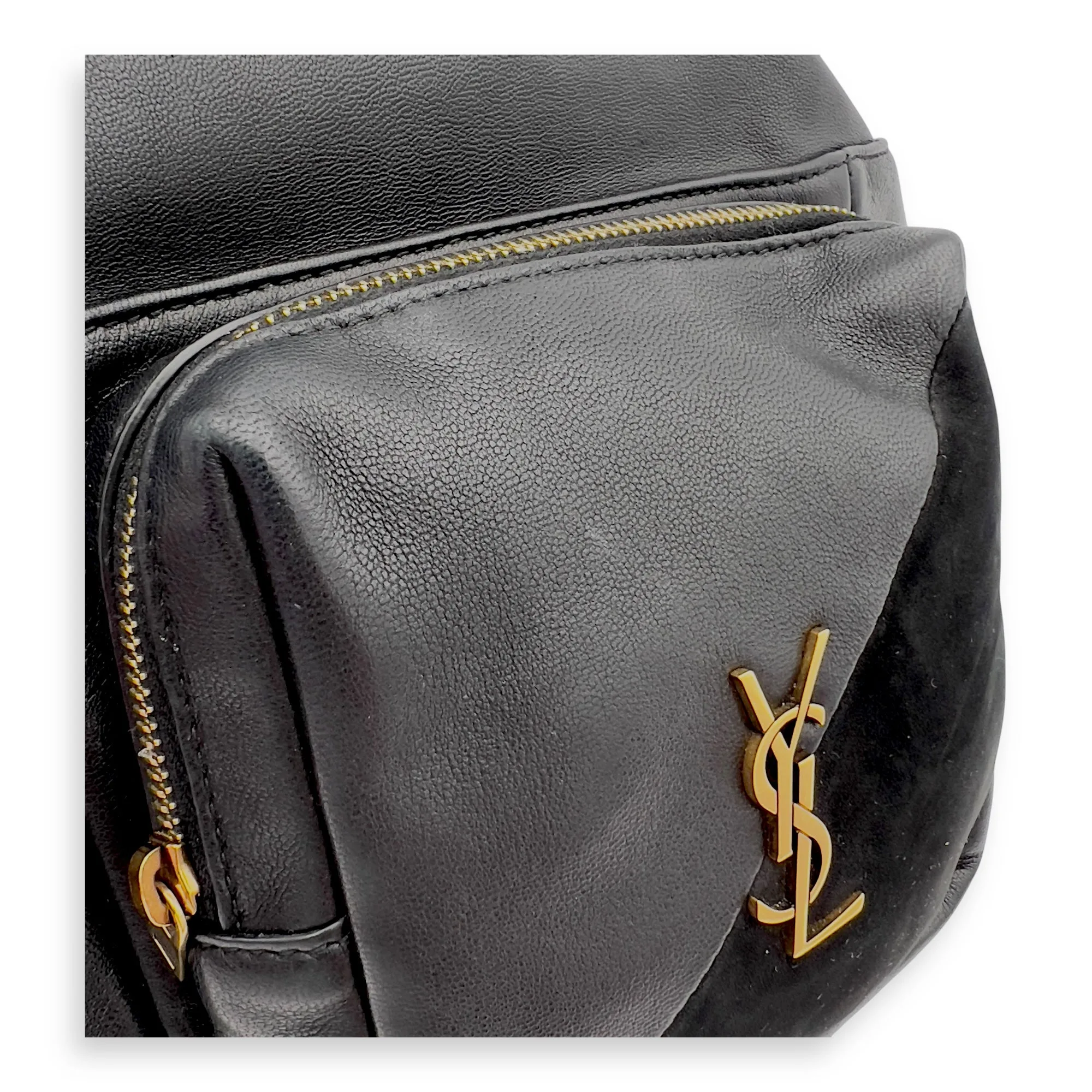 Jamie Black Backpack in Lambskin, Gold hardware