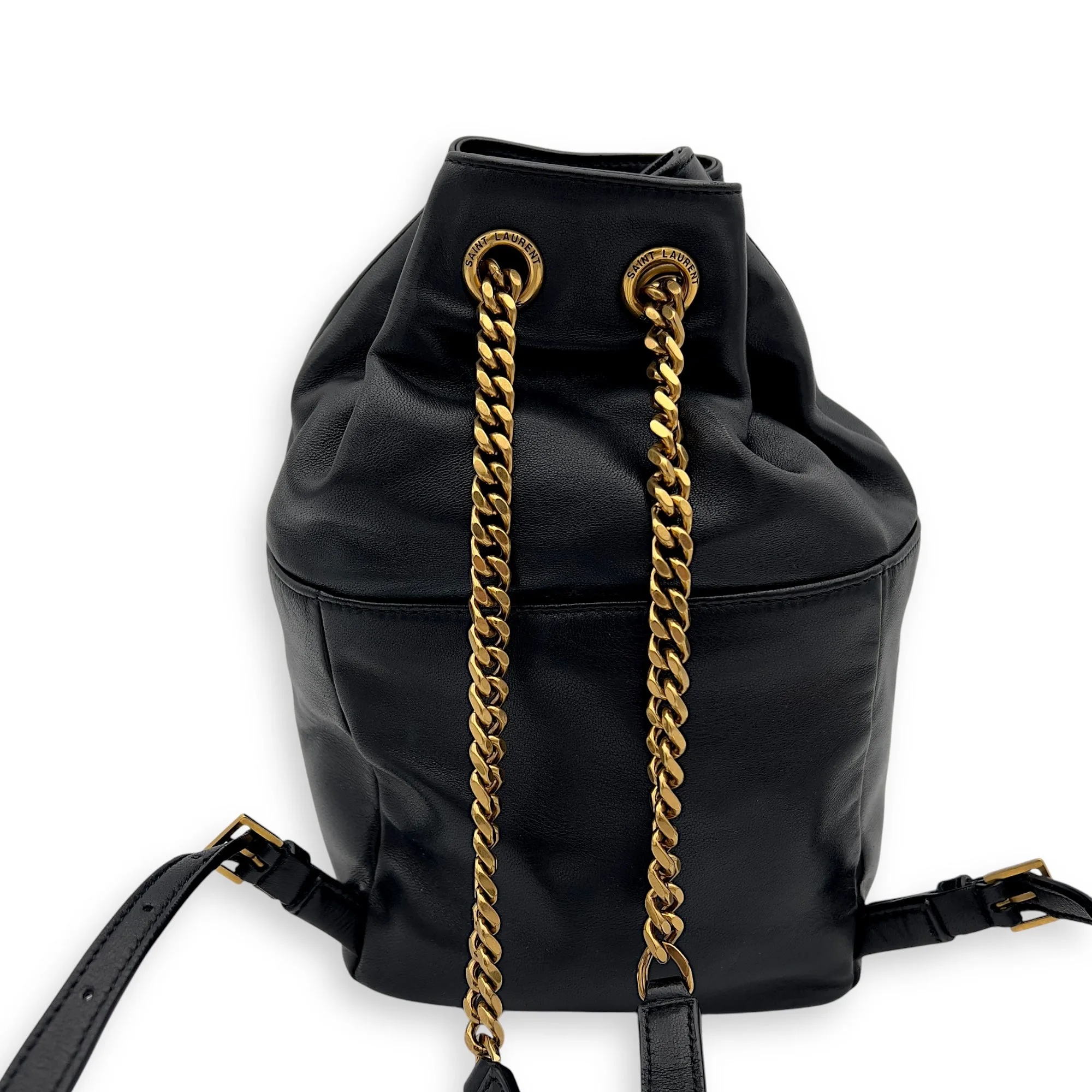 Jamie Black Backpack in Lambskin, Gold hardware