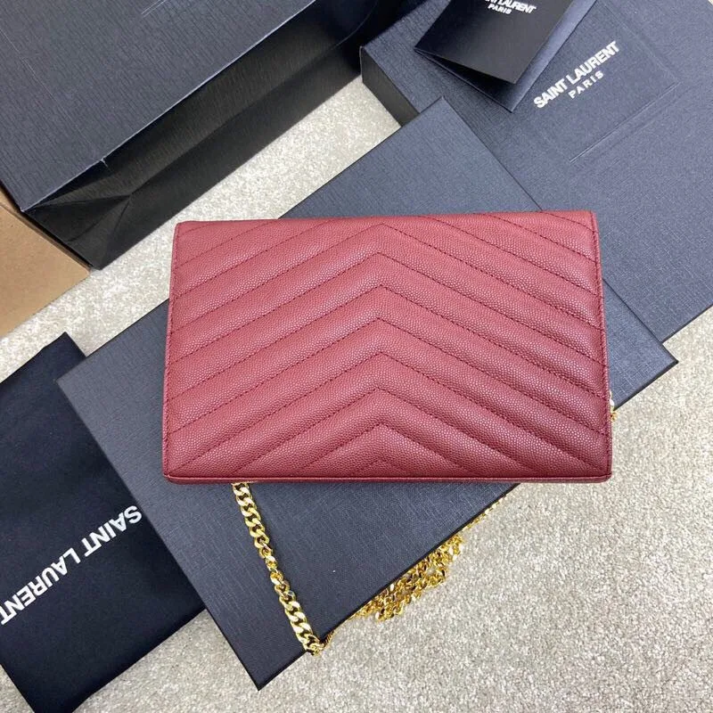 Saint Laurent YSL Cassandre Envelope - Merlot Red