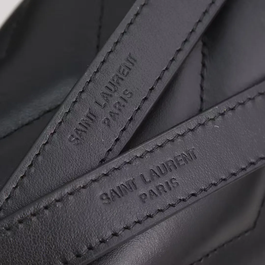 [TOP] SAINT LAURENT Loulou medium quilted leather shoulder bag black Bag-Black hardware