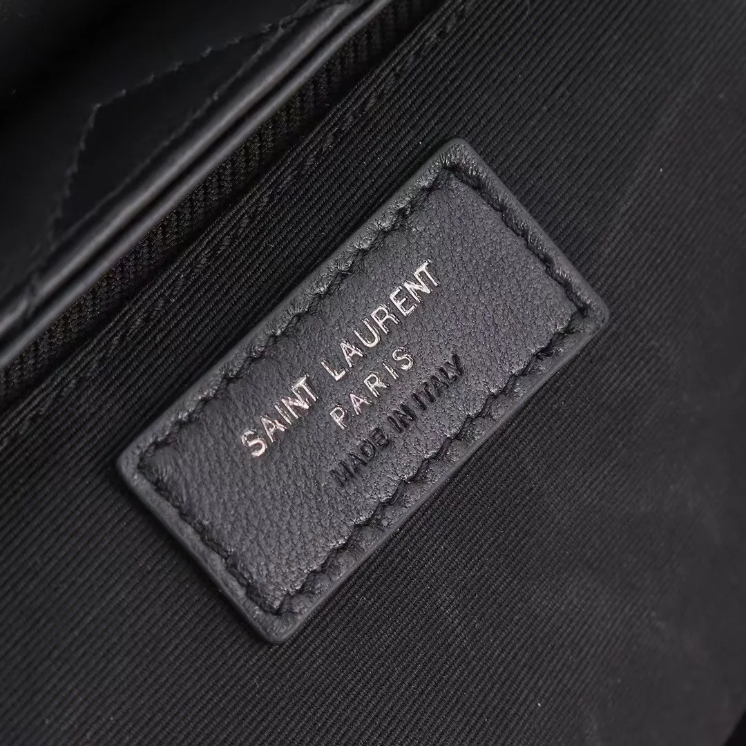 [TOP] SAINT LAURENT Loulou medium quilted leather shoulder bag black Bag-Black hardware