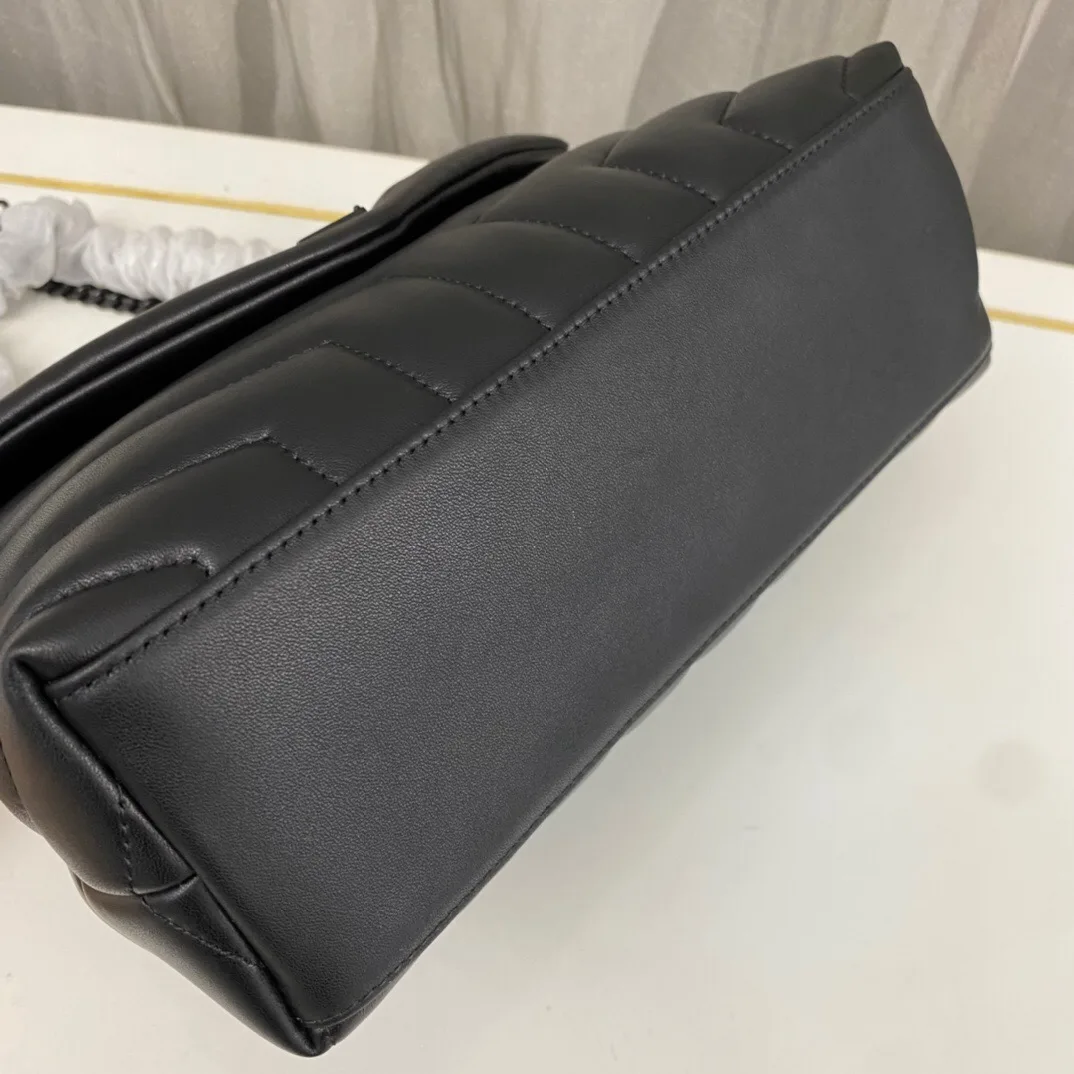 SAINT LAURENT Loulou Small Quilted Leather Shoulder Bag Black - Bag