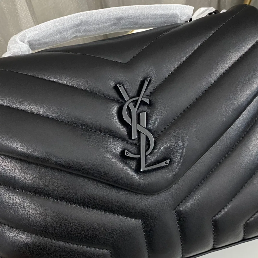 SAINT LAURENT Loulou Small Quilted Leather Shoulder Bag Black - Bag