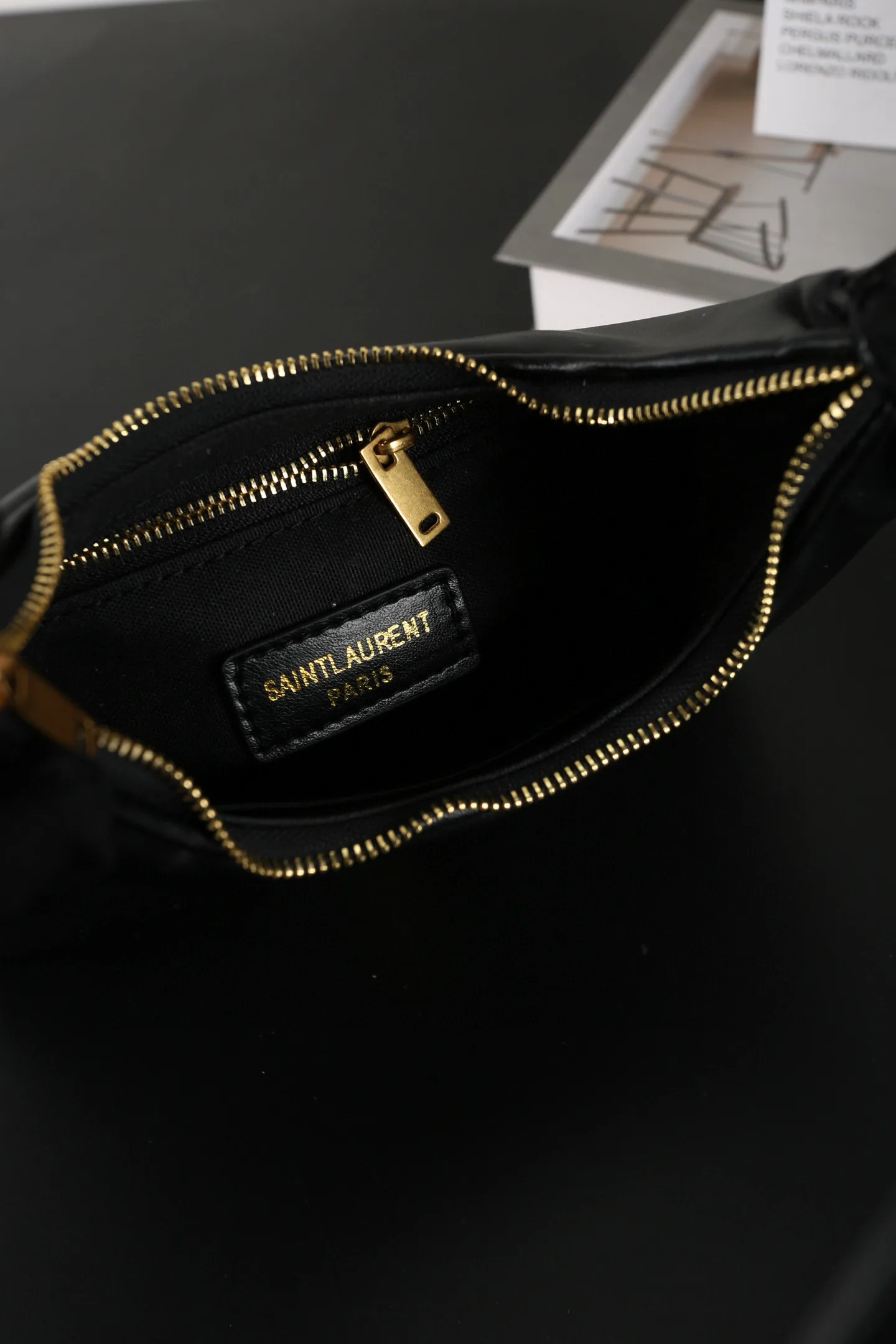 Saint Laurent YSL Calypso Mini Hobo Lambskin Bag - Black