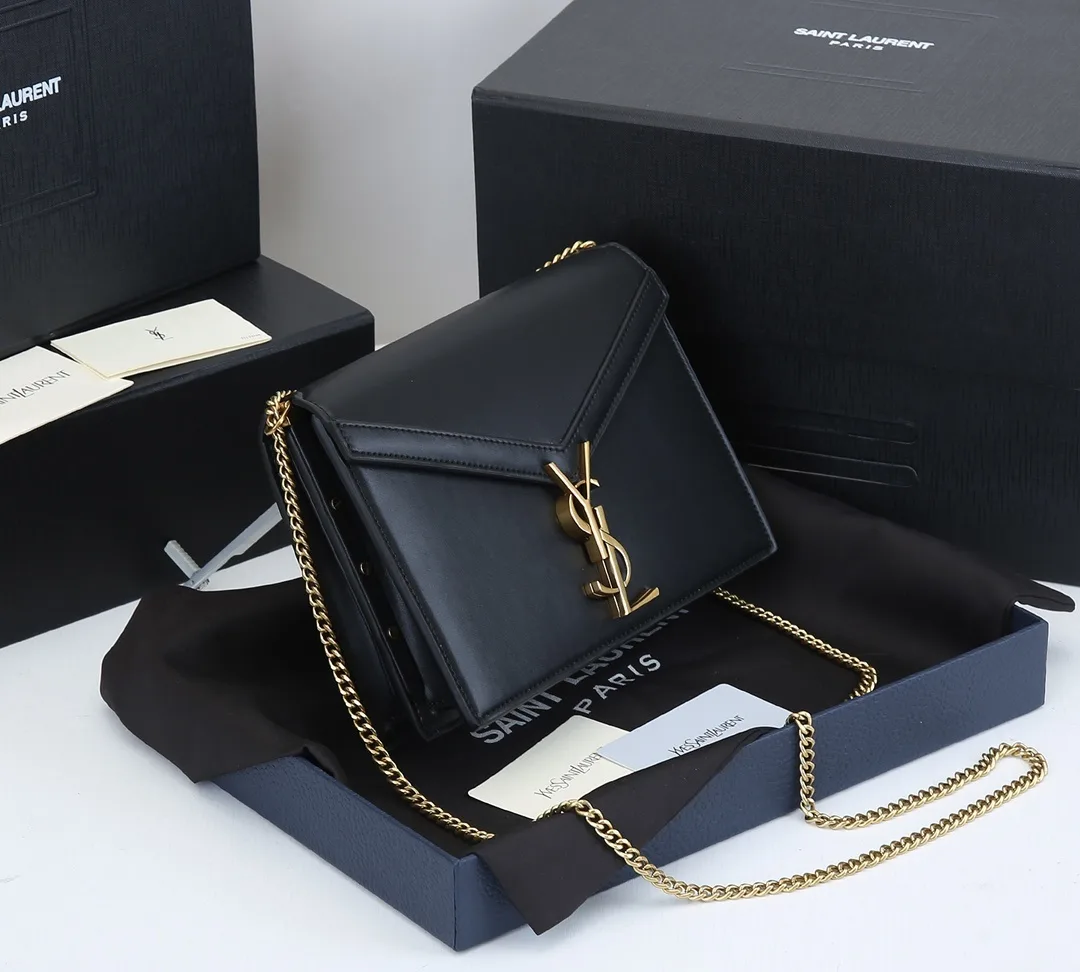 Saint Laurent YSL Cassandra Monogram Clasp Leather Crossbody Black - Bag