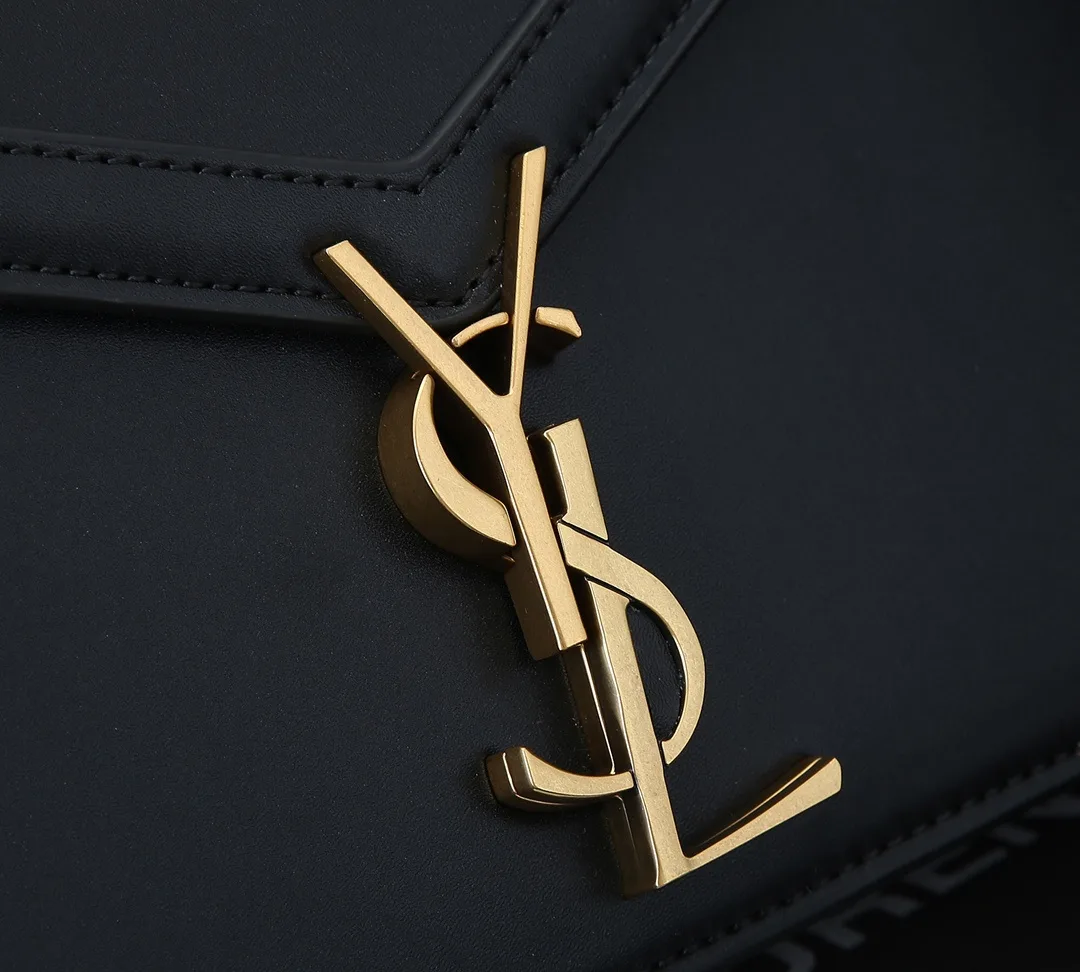 Saint Laurent YSL Cassandra Monogram Clasp Leather Crossbody Black - Bag