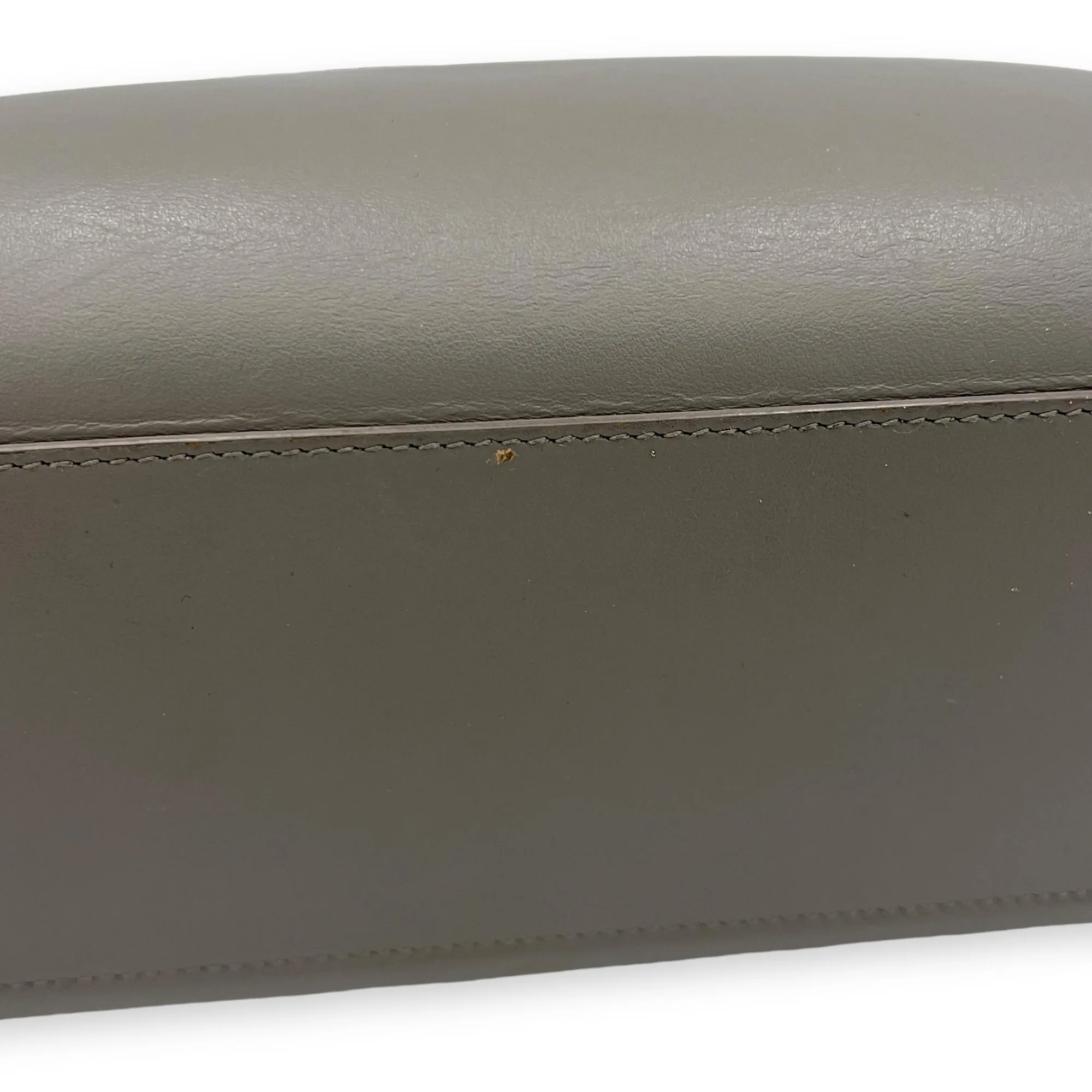 Cabas Small Grey Top Handle Bag in Calfskin, Gold hardware