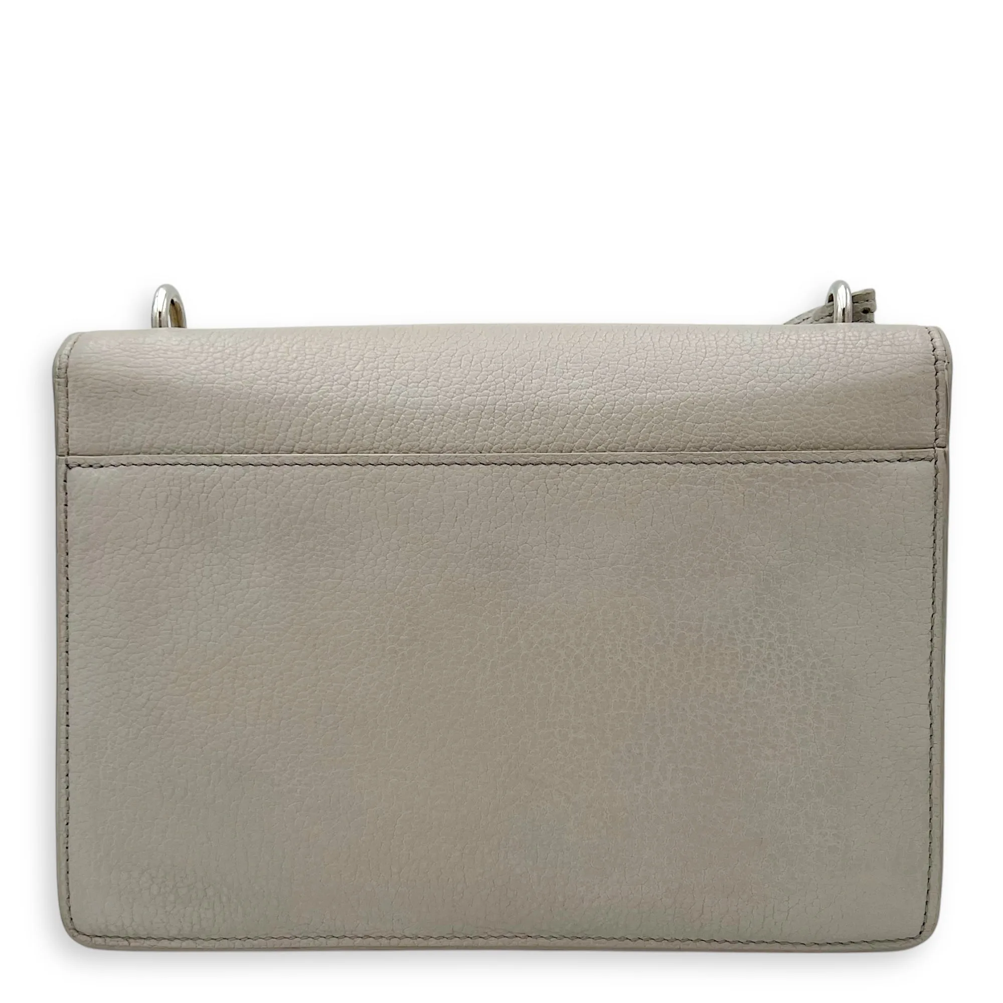 Sunset Medium Grey Shoulder Bag in Calfskin, Silver hardware