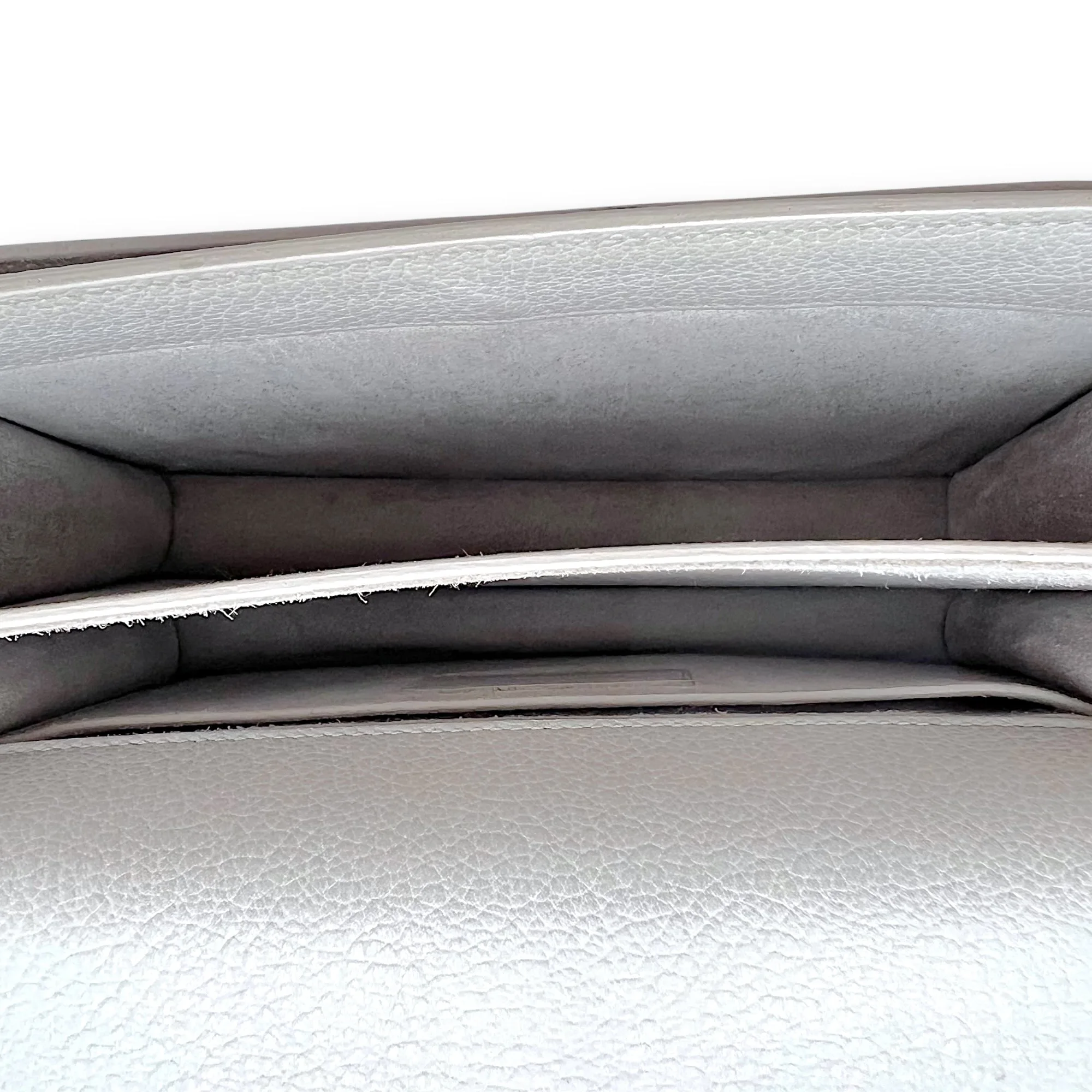 Sunset Medium Grey Shoulder Bag in Calfskin, Silver hardware