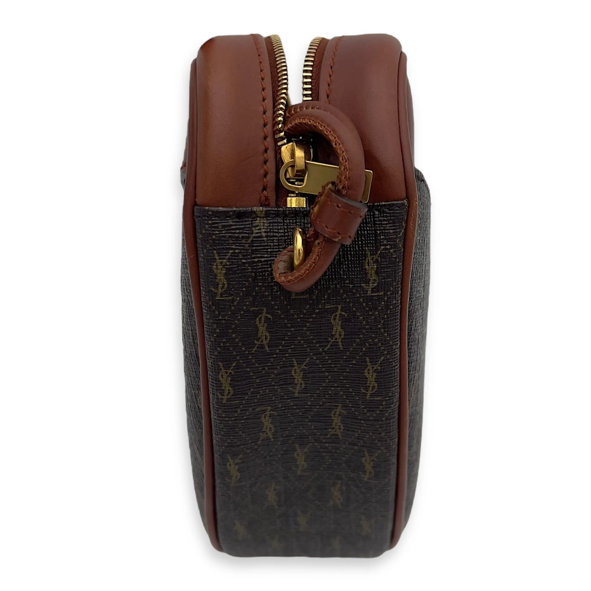 Mongramme Heart Crossbody Bag Black in Coated Canvas, Gold hardware