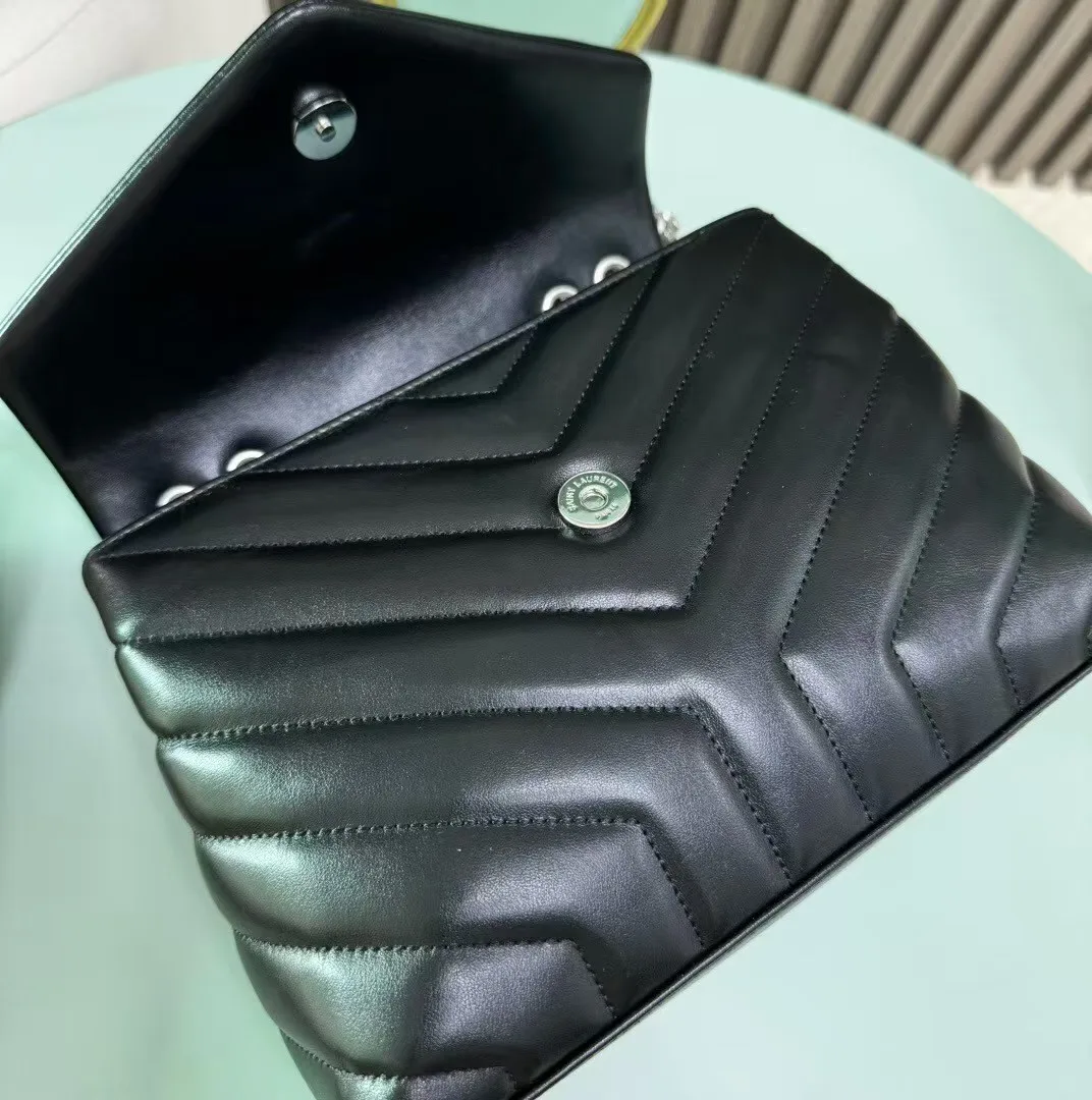 [TOP]SAINT LAURENT Loulou small quilted leather shoulder bag black - Bag