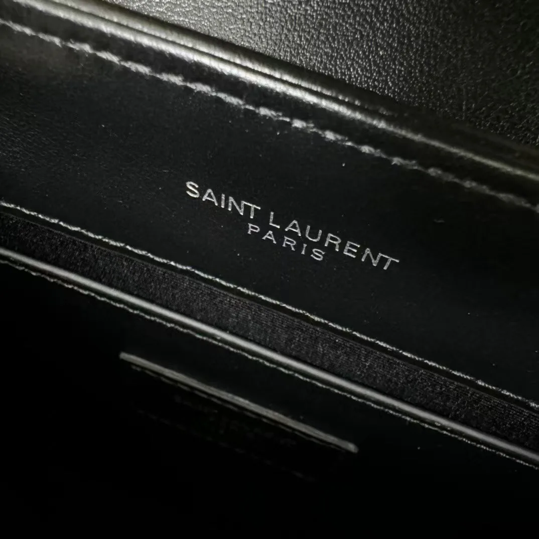 [TOP]SAINT LAURENT Loulou small quilted leather shoulder bag black - Bag