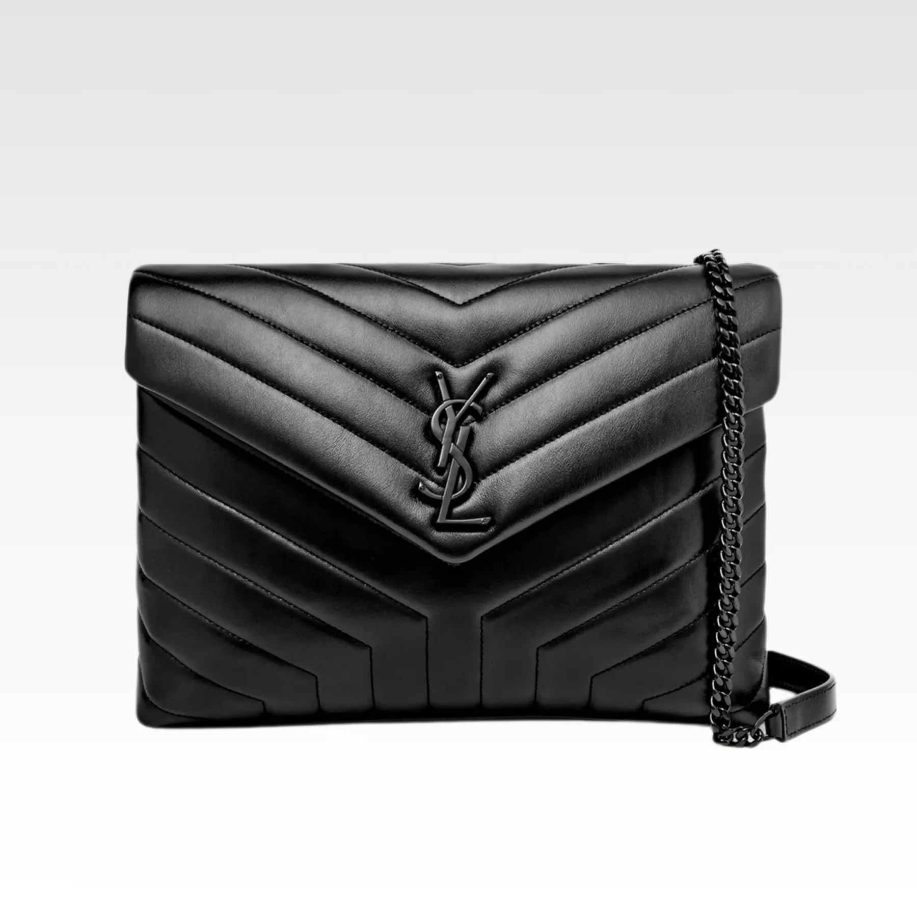 SAINT LAURENT Loulou Medium quilted leather shoulder bag black - Bag