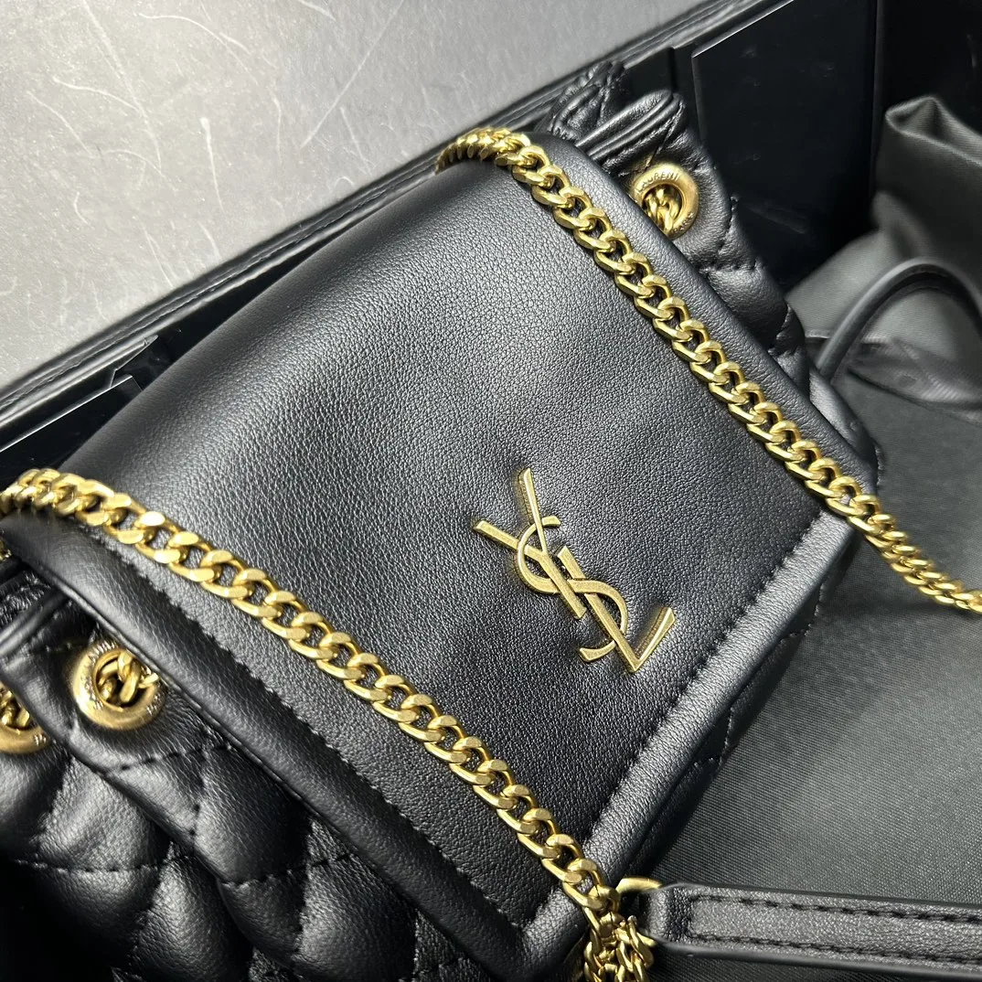 SAINT LAURENT Calfskin Quilted Monogram Mini Nolita Black Soft - Bag