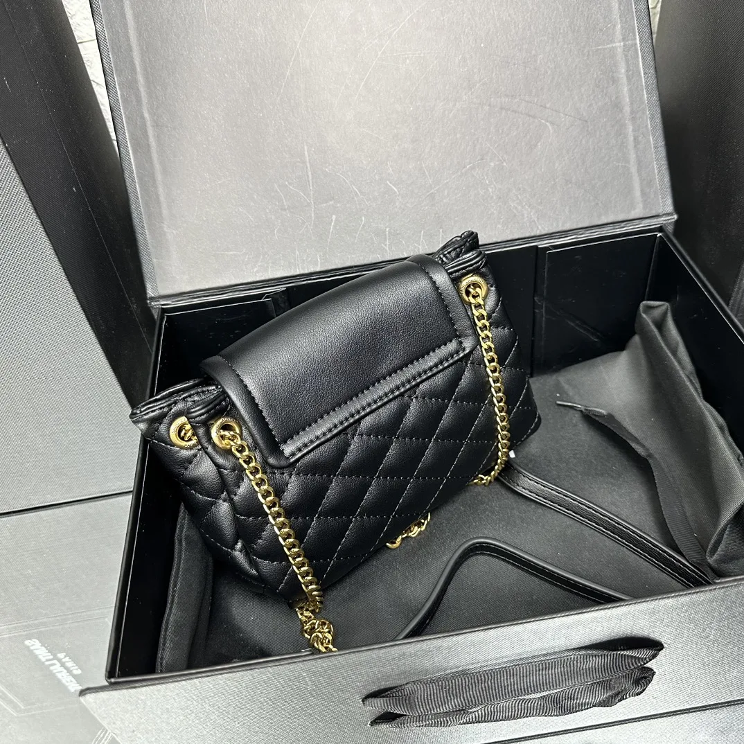 SAINT LAURENT Calfskin Quilted Monogram Mini Nolita Black Soft - Bag