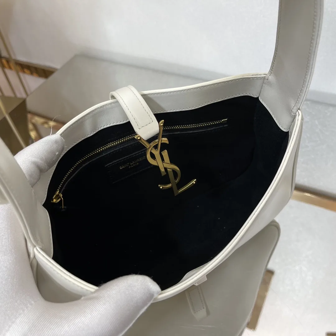 SAINT LAURENT YSL Croc-Embossed Le 5 à 7 Hobo Bag