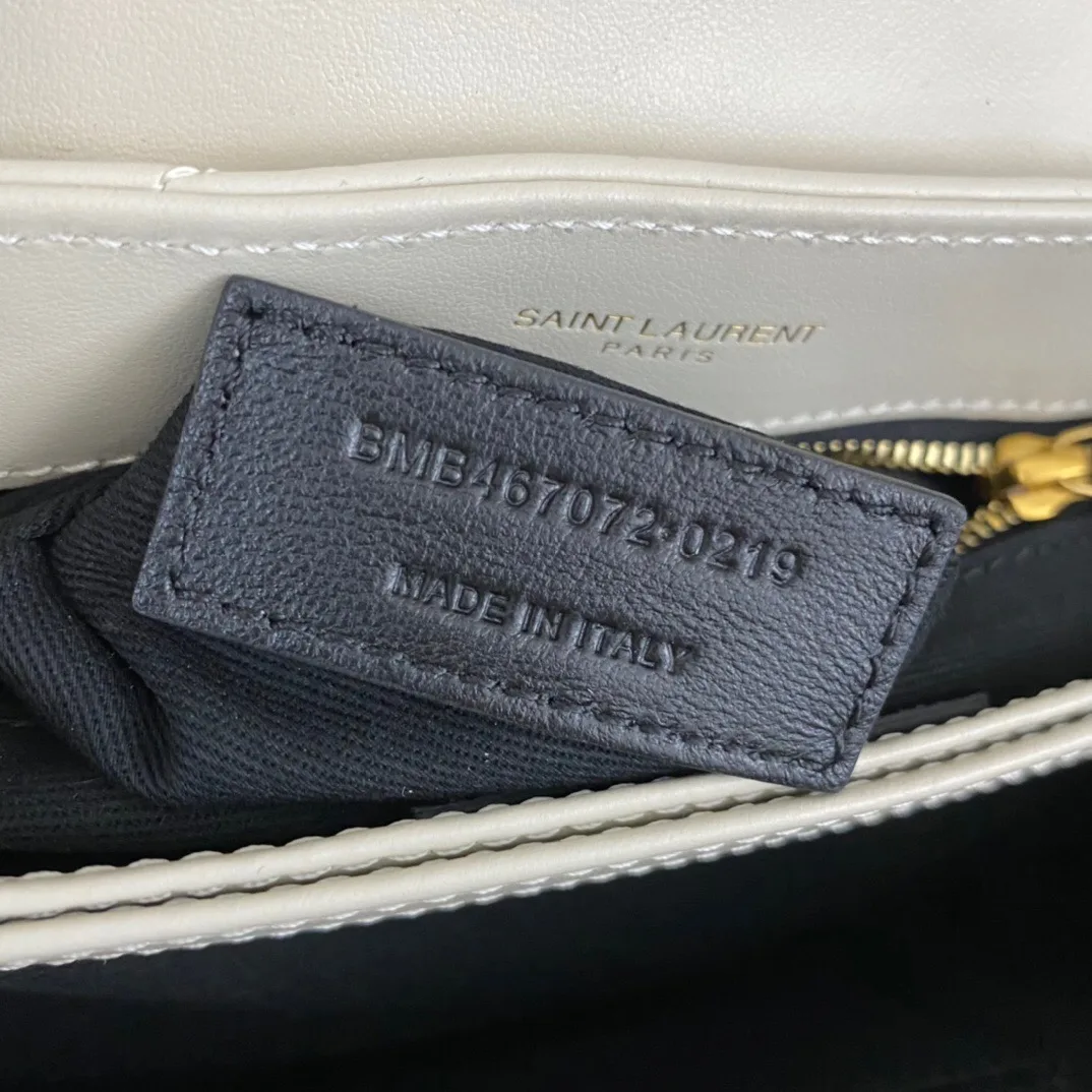 SAINT LAURENT Loulou Toy quilted leather shoulder bag cream - Bag
