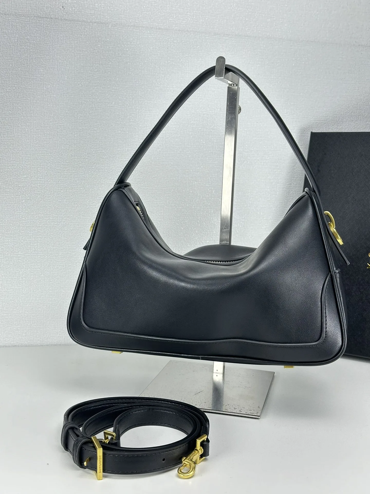 Saint Laurent YSL Vintage Bowling Bag - Black Leather Bag