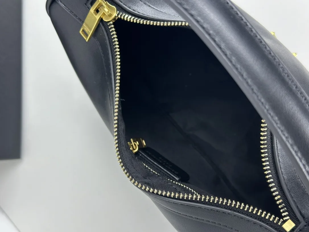 Saint Laurent YSL Vintage Bowling Bag - Black Leather Bag