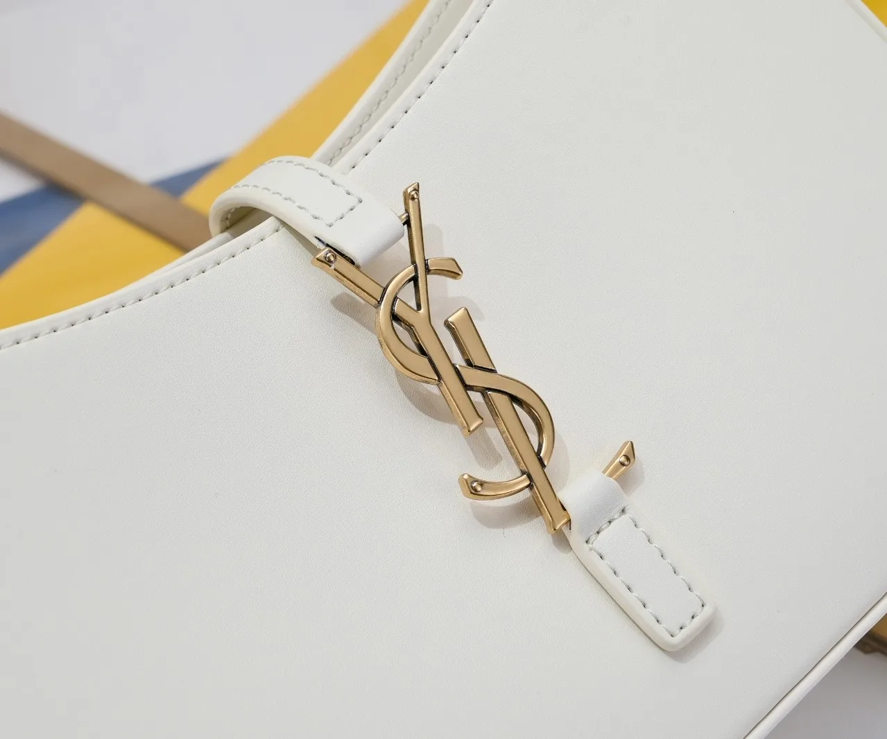 SAINT LAURENT YSL 5 à 7 Hobo Bag Leather-White Bag